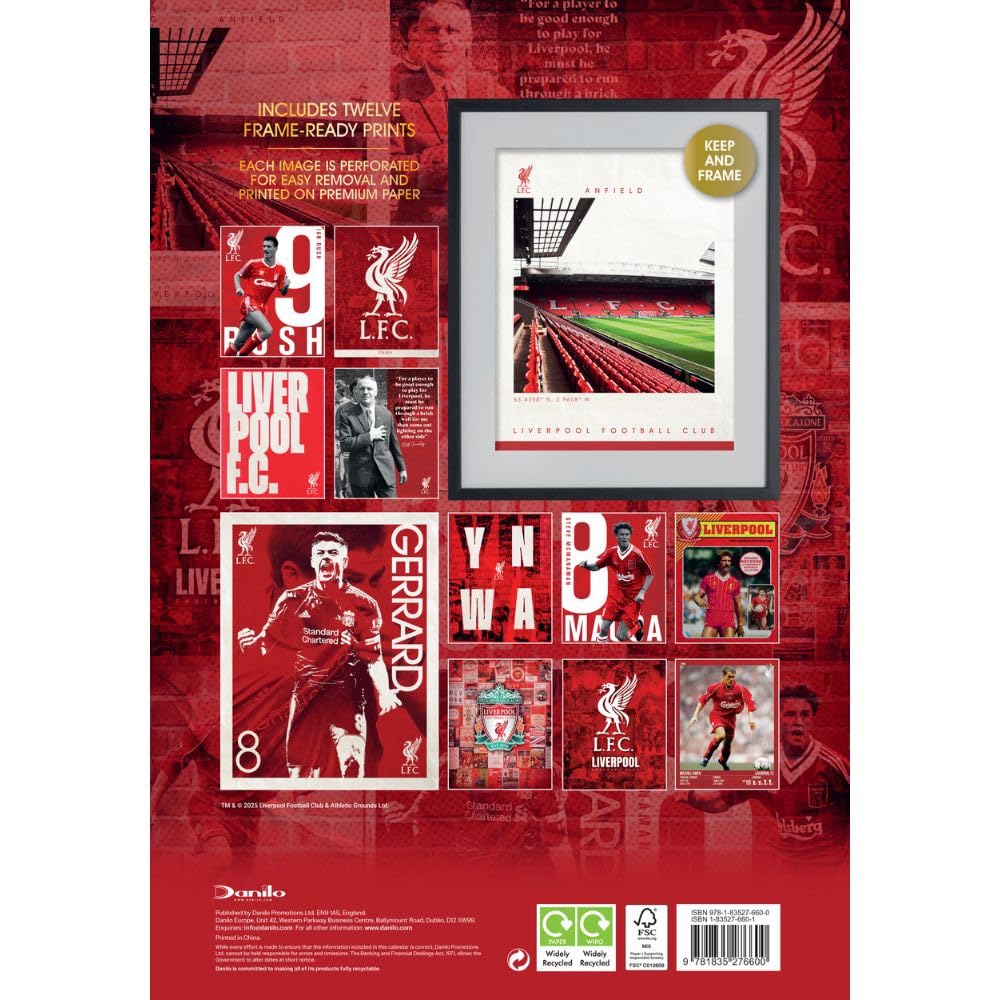 2026 Liverpool FC - A3 Deluxe Wall Calendar