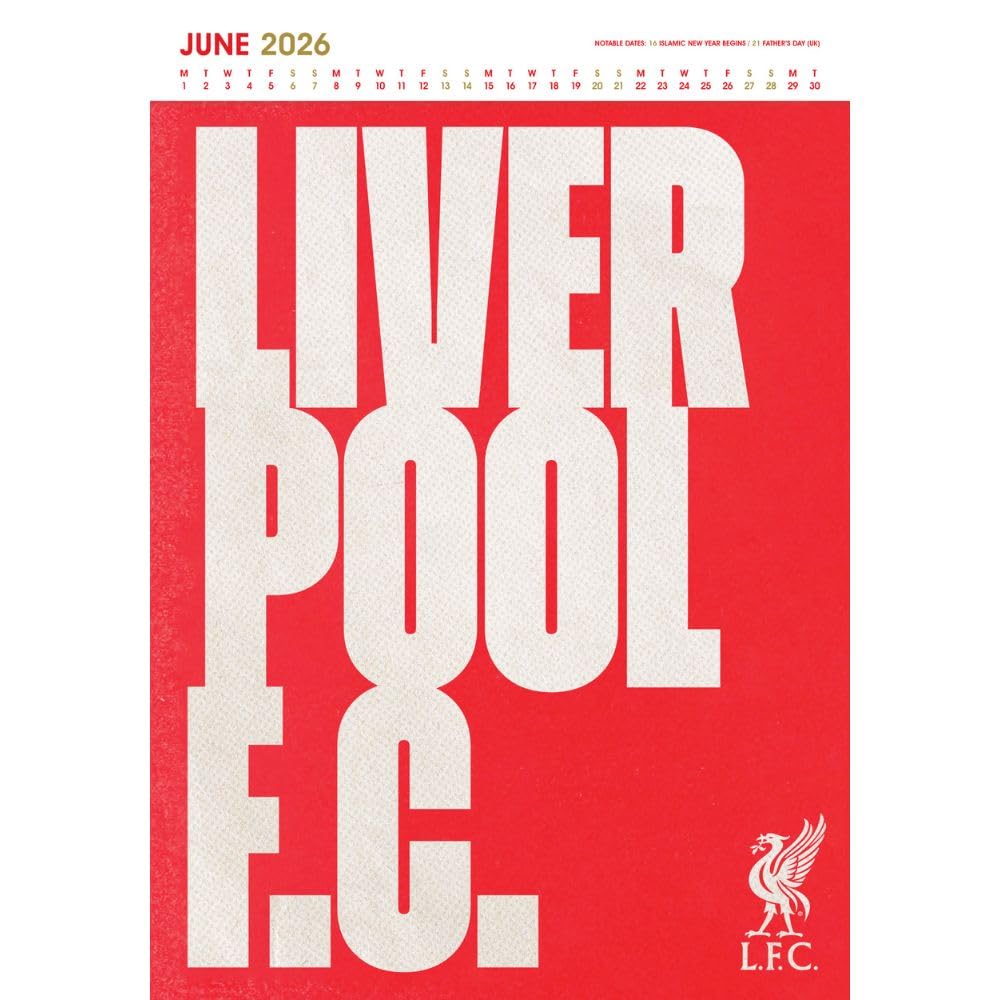 2026 Liverpool FC - A3 Deluxe Wall Calendar