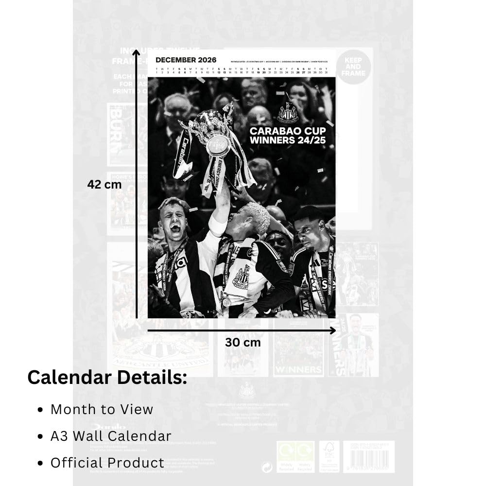 2026 Newcastle United FC - A3 Deluxe Wall Calendar