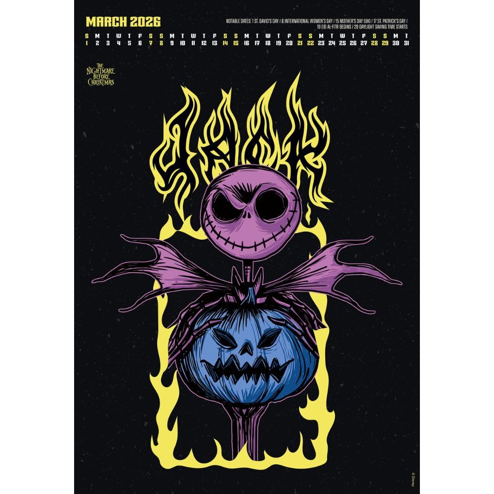 2026 The Nightmare Before Christmas - A3 Deluxe Wall Calendar