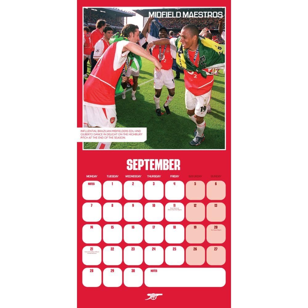 2026 Arsenal FC Legends - Square Wall Calendar