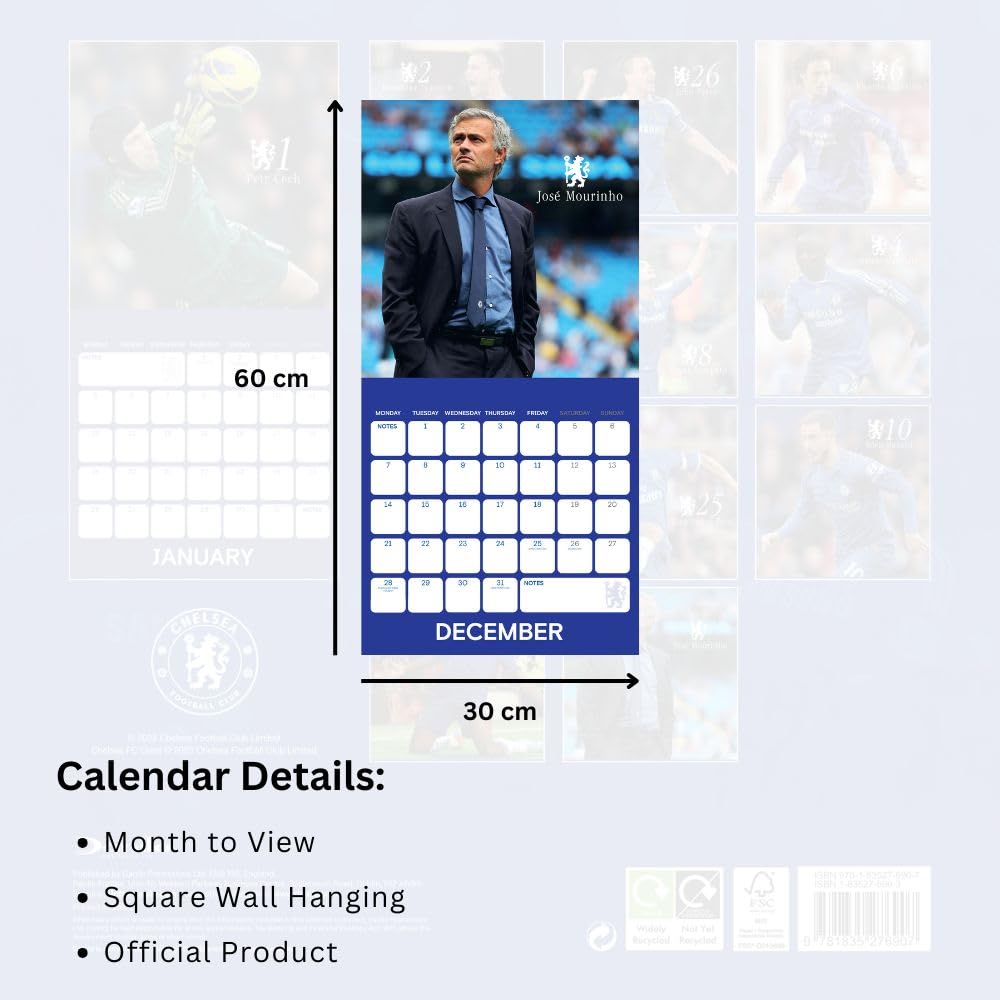2026 Chelsea FC Legends - Square Wall Calendar