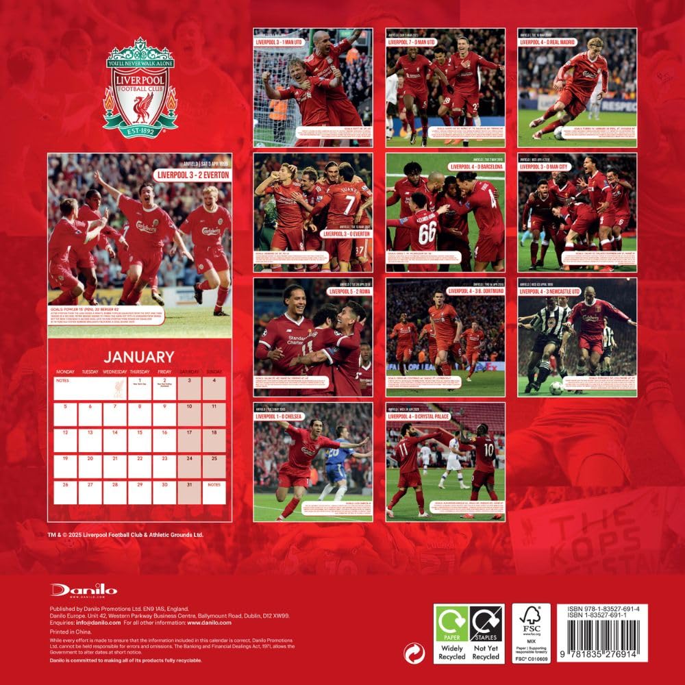 2026 Liverpool FC Legends - Square Wall Calendar