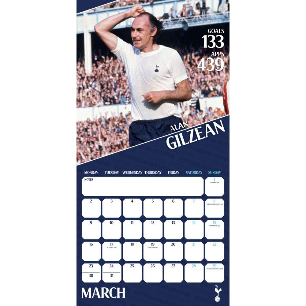 2026 Tottenham Hotspur FC Legends - Square Wall Calendar