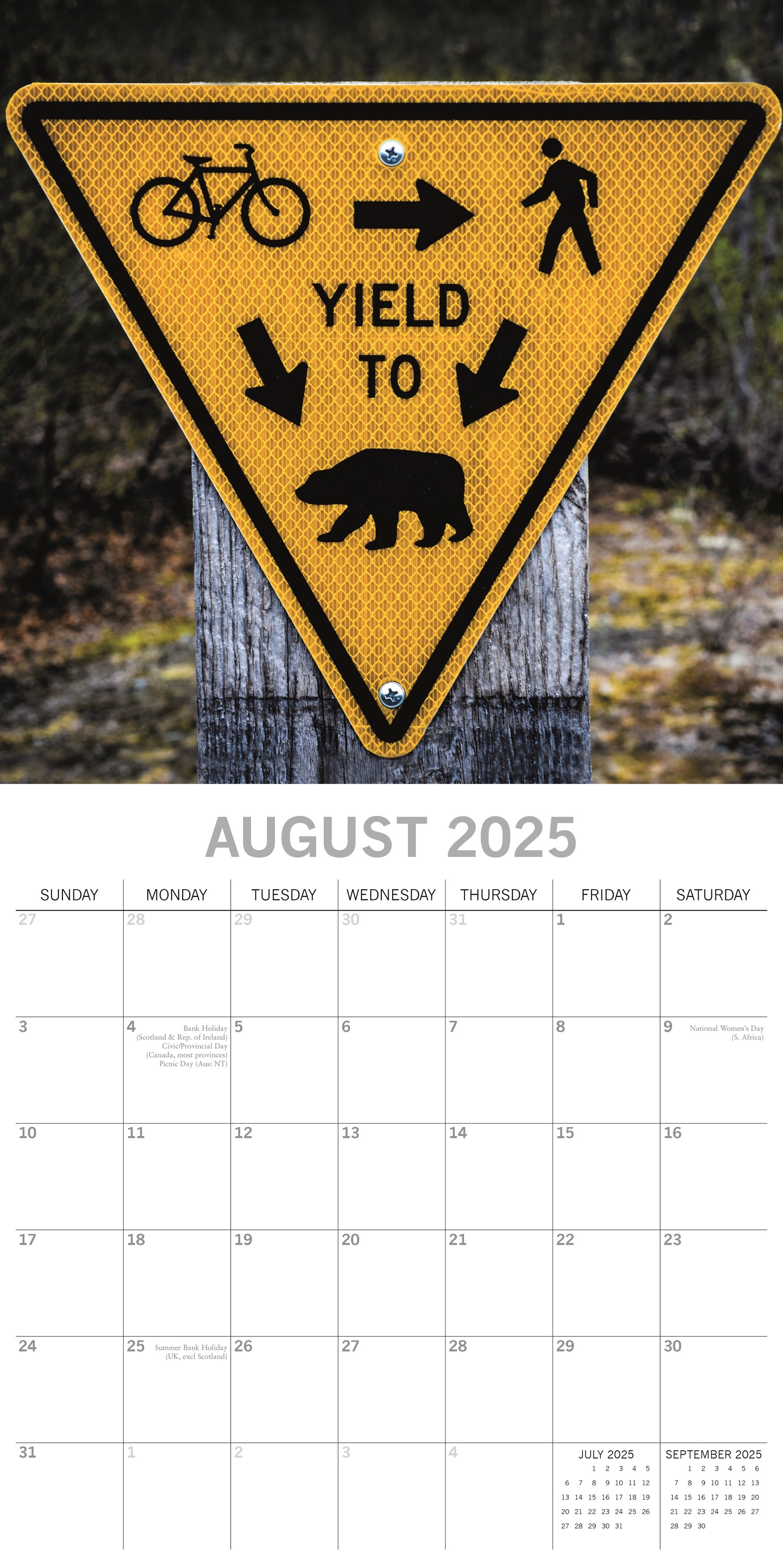 2025 Danger!...Hilarious Road Signs Ahead - Square Wall Calendar