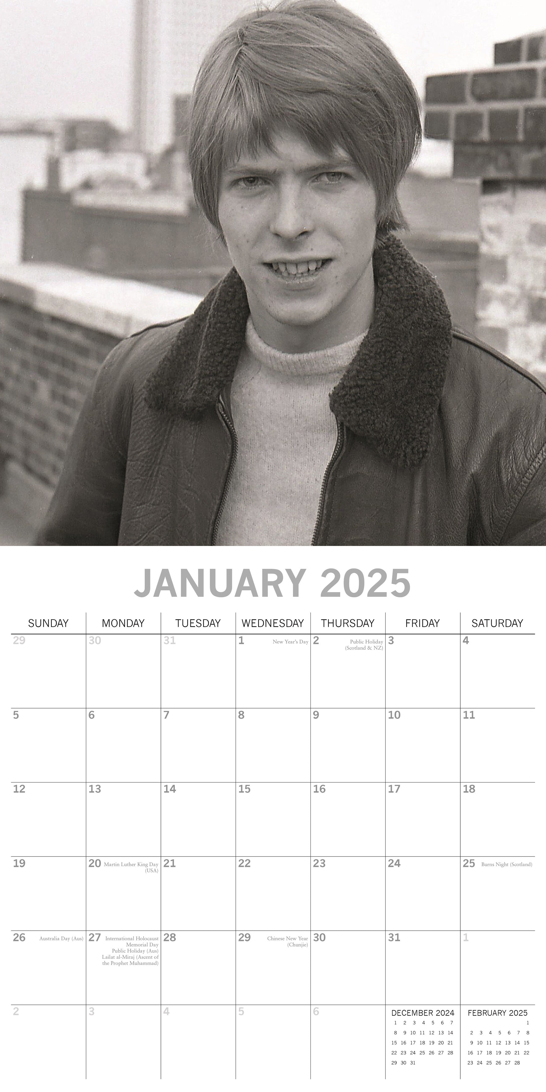 2025 David Bowie - Square Wall Calendar