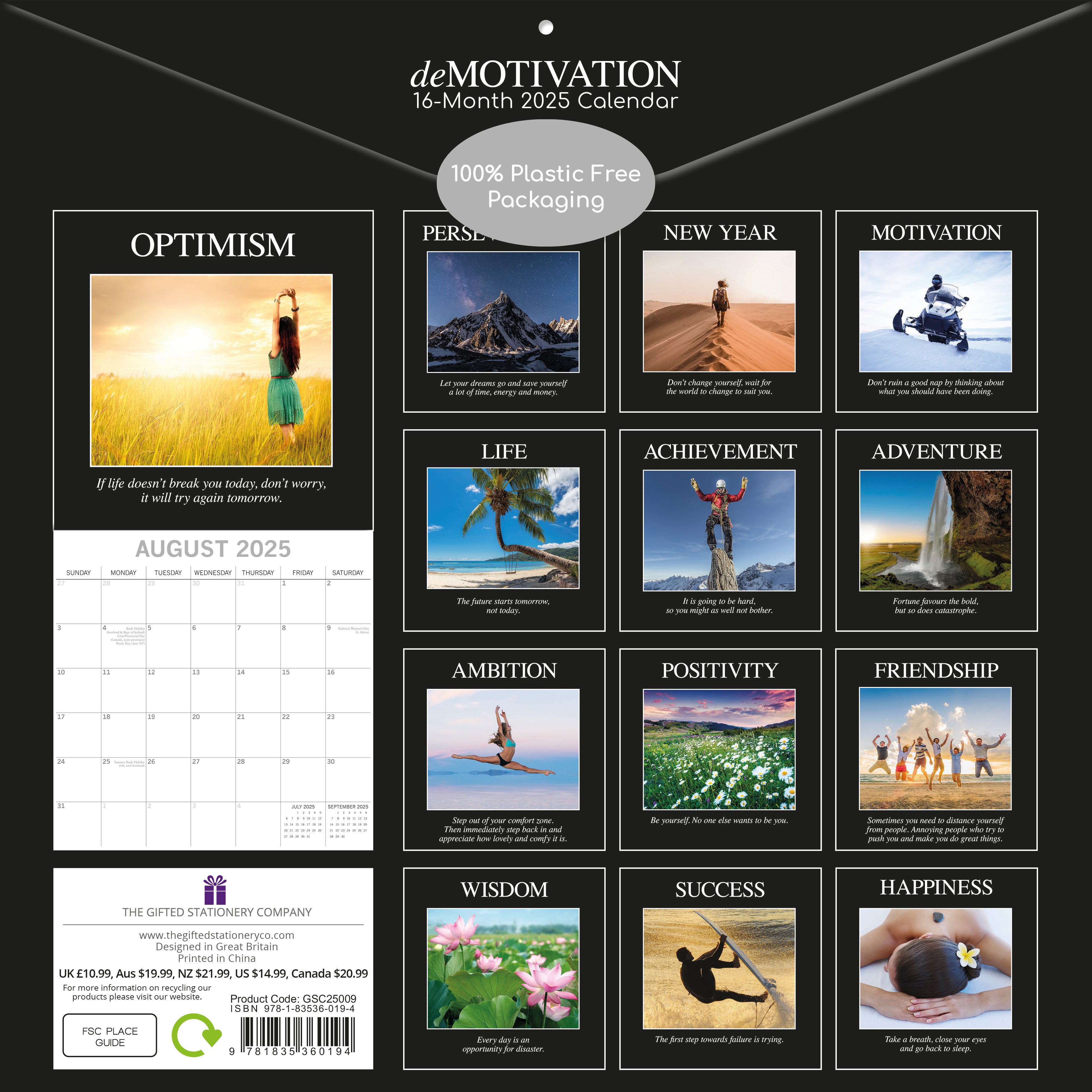 2025 deMOTIVATION - Square Wall Calendar