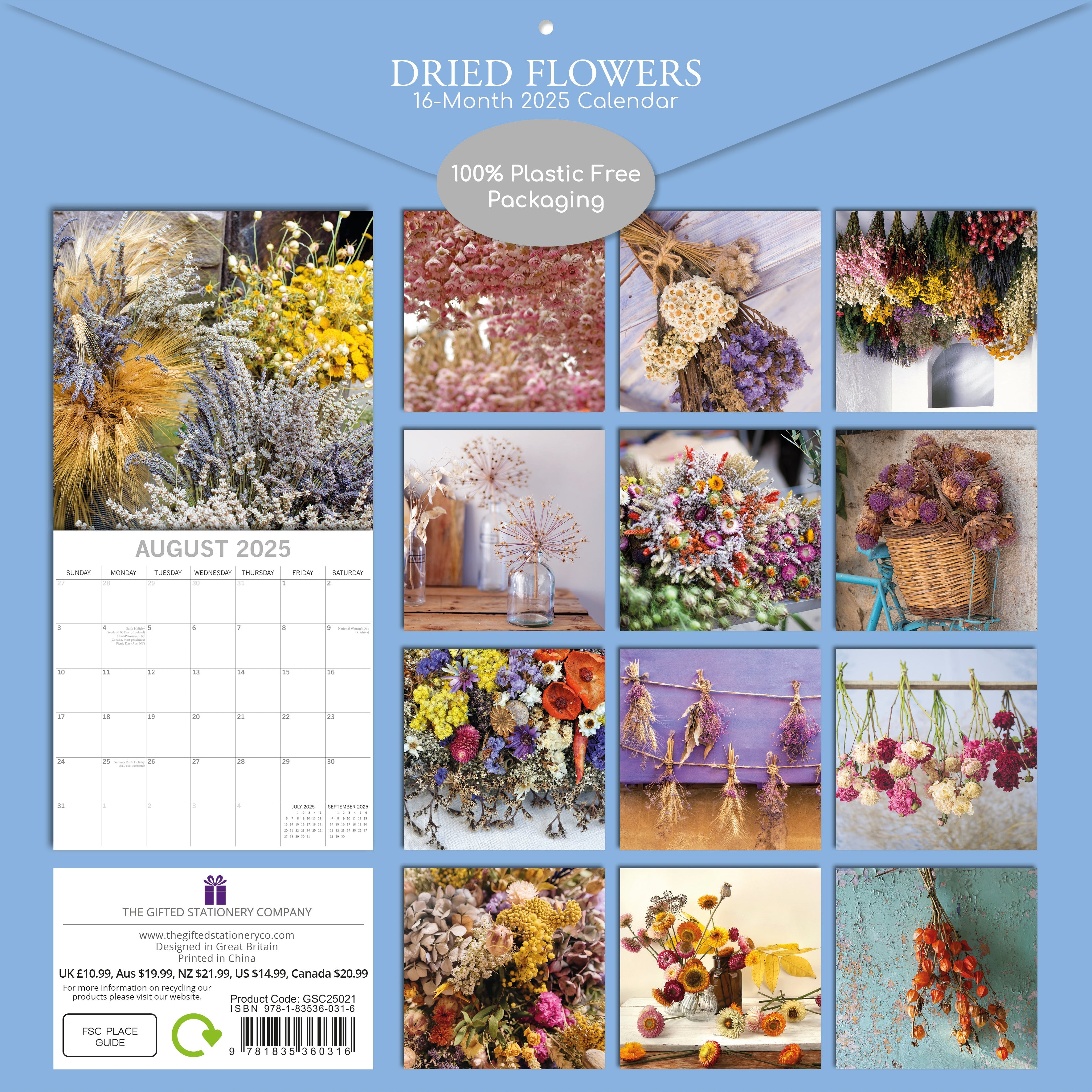 2025 Dried Flowers - Square Wall Calendar