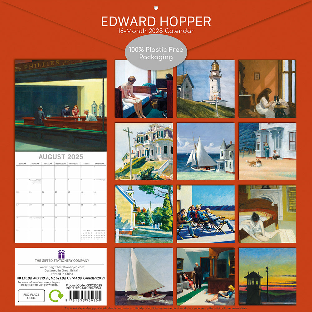 2025 Edward Hopper - Square Wall Calendar