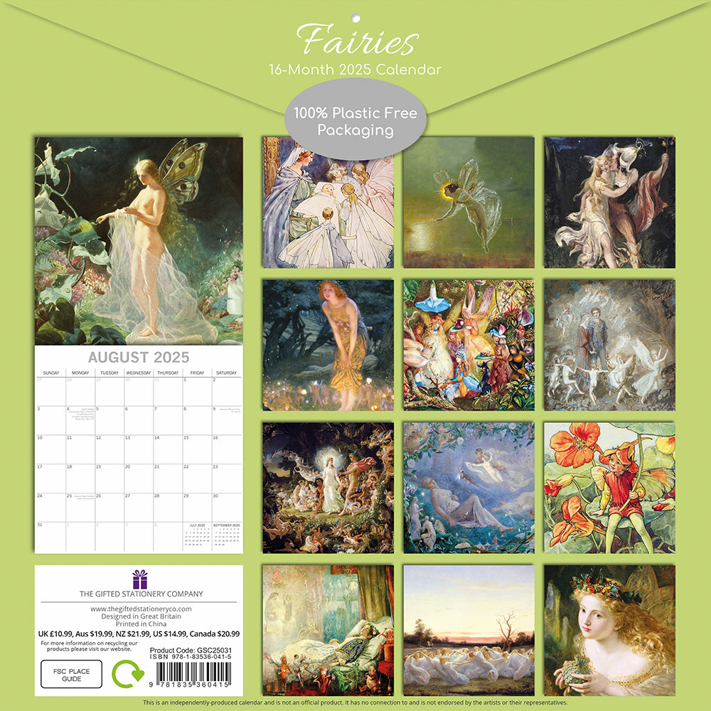 2025 Fairies - Square Wall Calendar