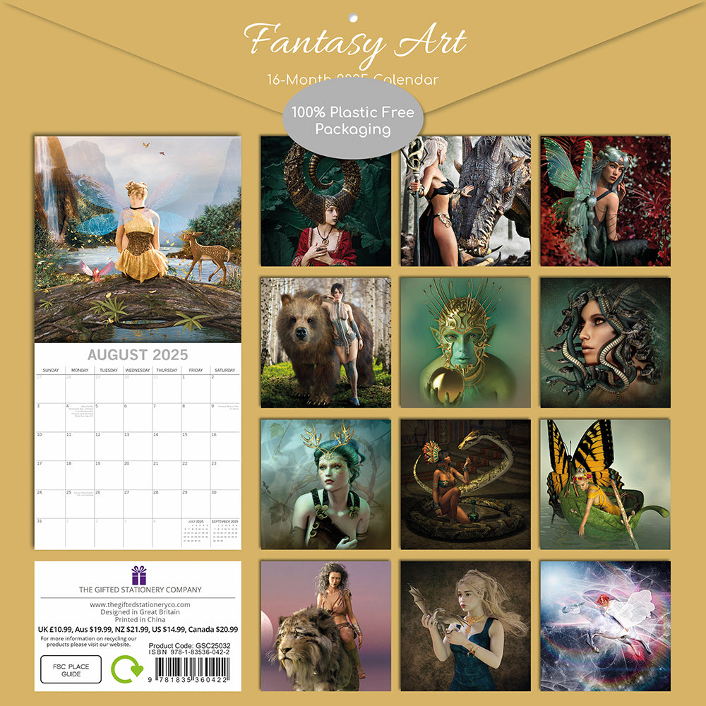 2025 Fantasy Art - Square Wall Calendar