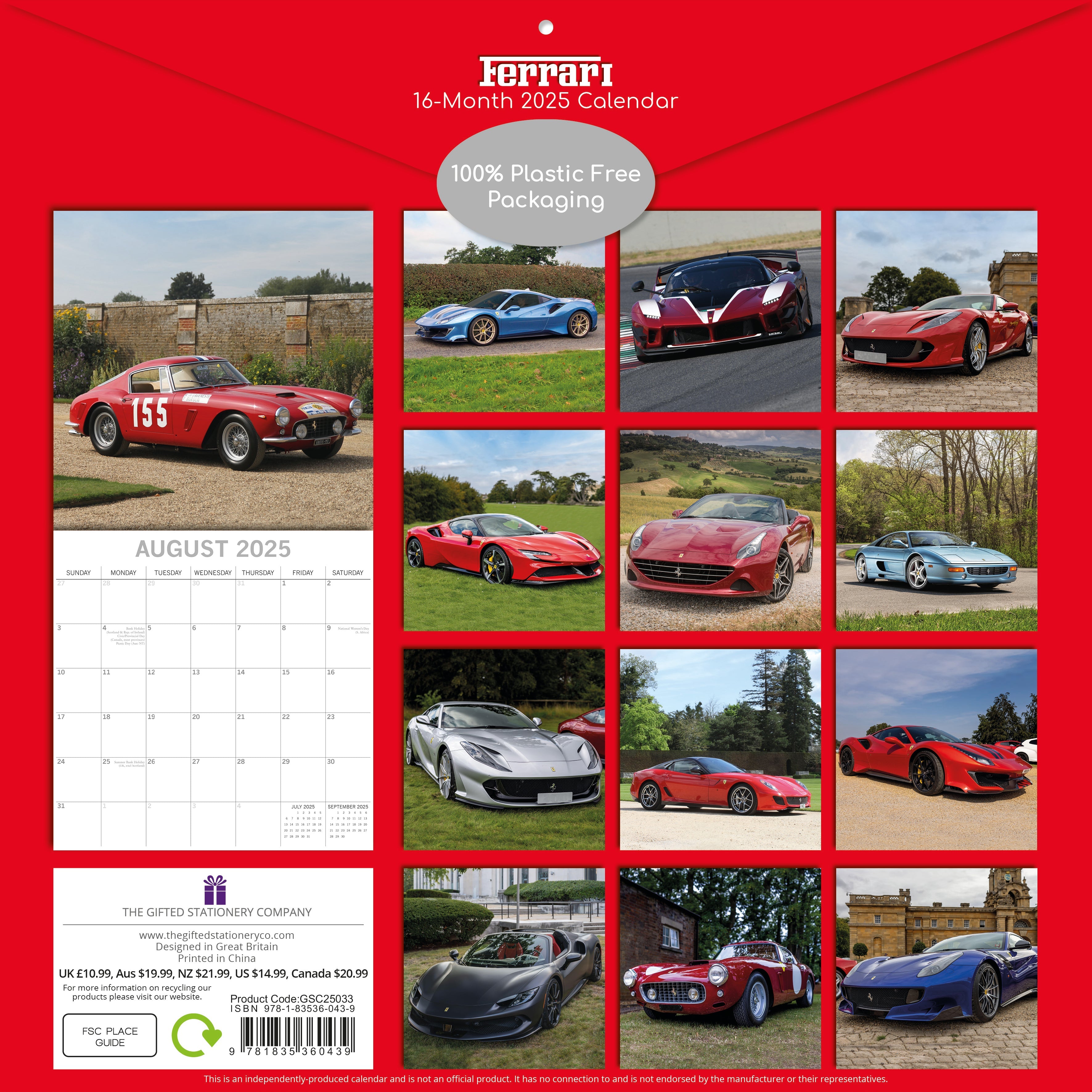 2025 Ferrari - Square Wall Calendar