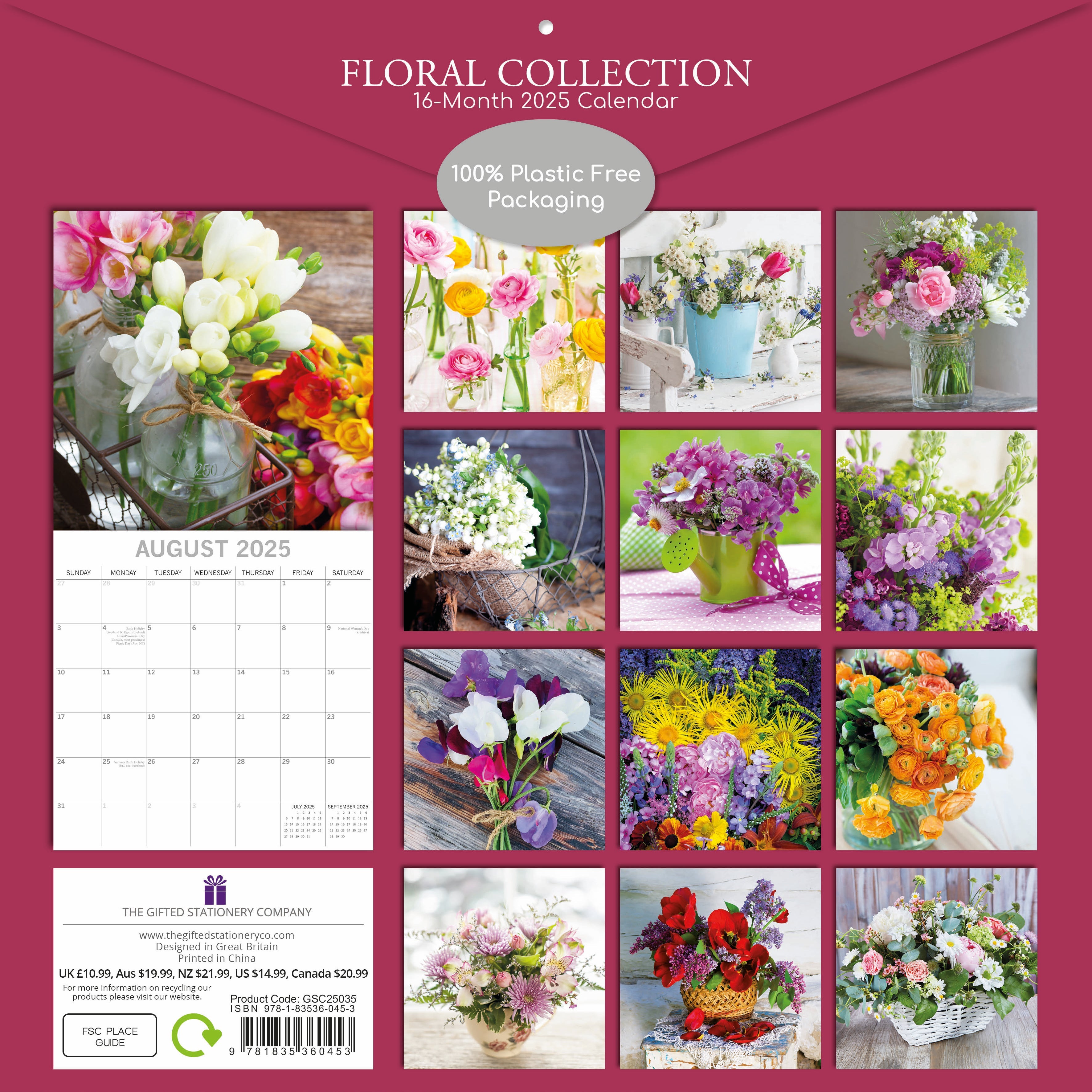 2025 Floral Collection - Square Wall Calendar