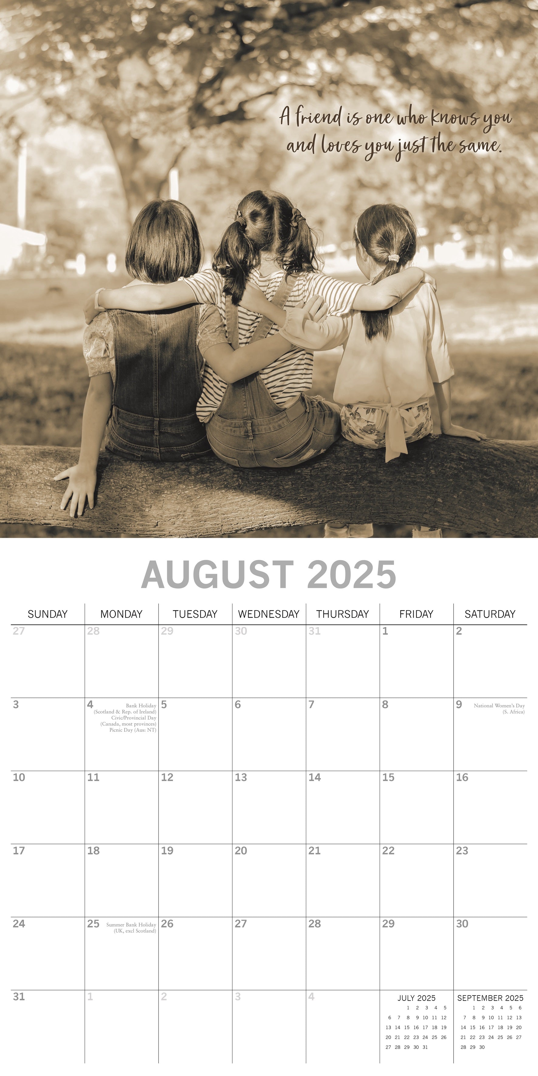 2025 Friendship - Square Wall Calendar