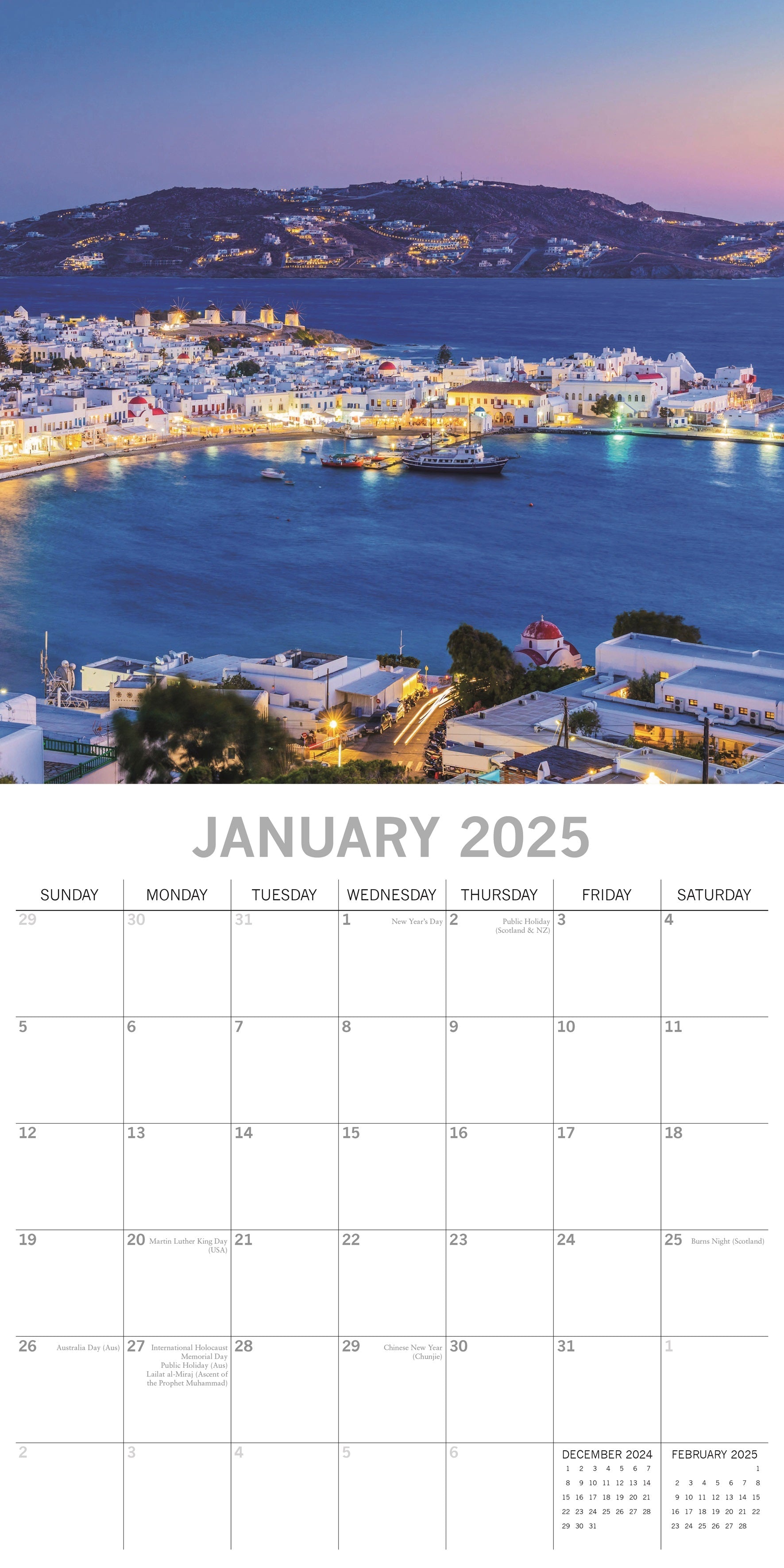 2025 Greek Islands - Square Wall Calendar