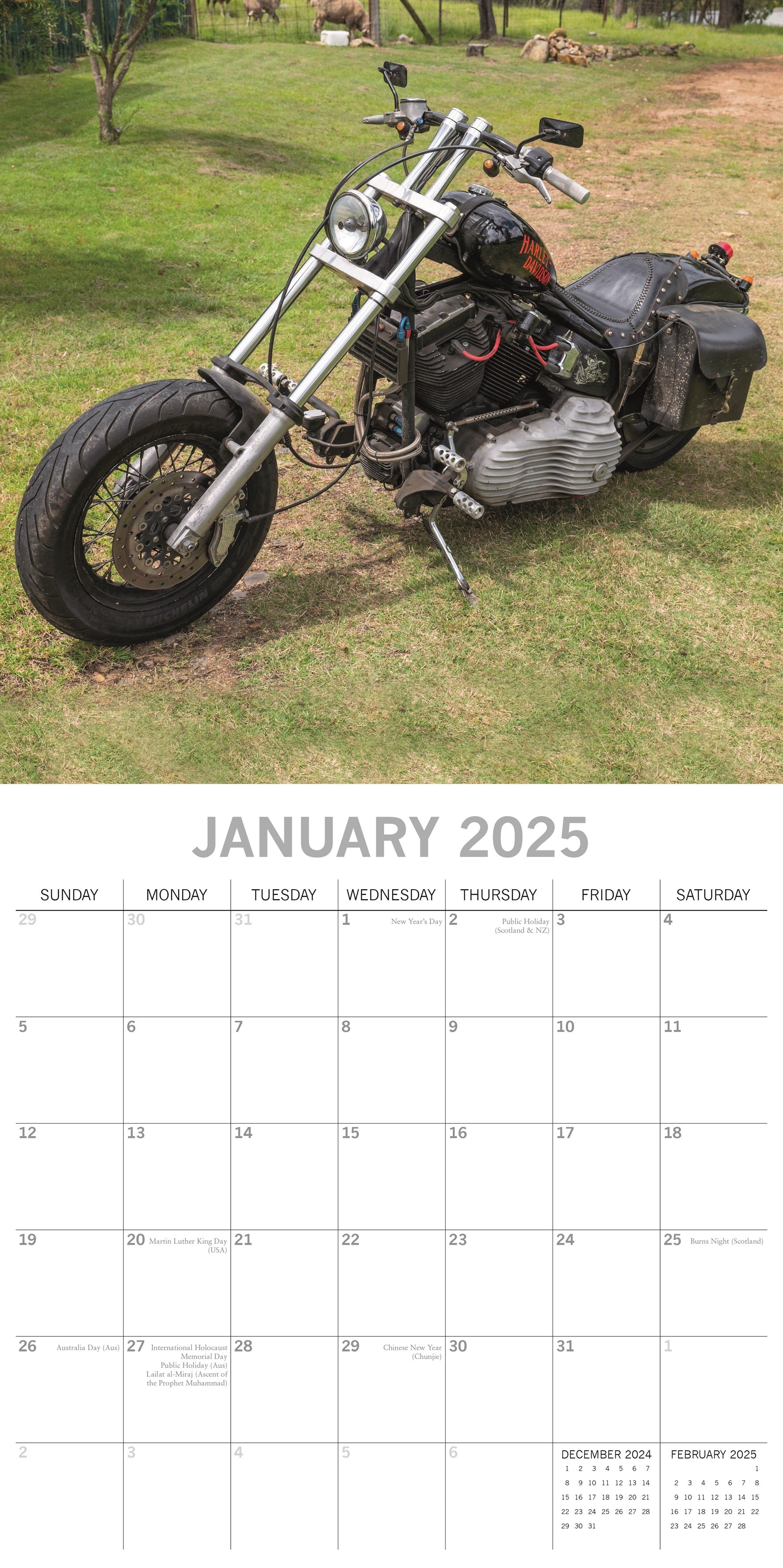 2025 Harleys - Square Wall Calendar