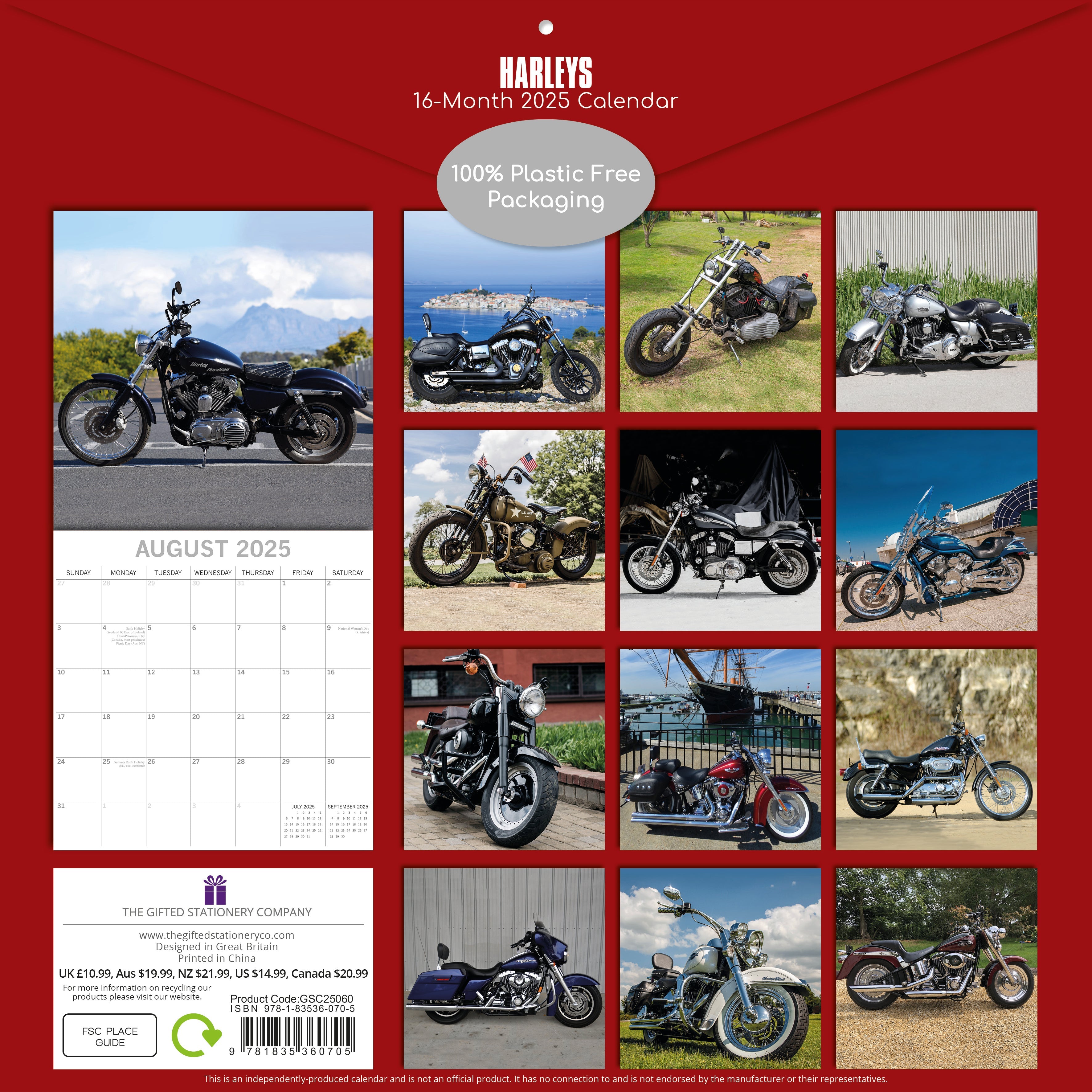 2025 Harleys - Square Wall Calendar