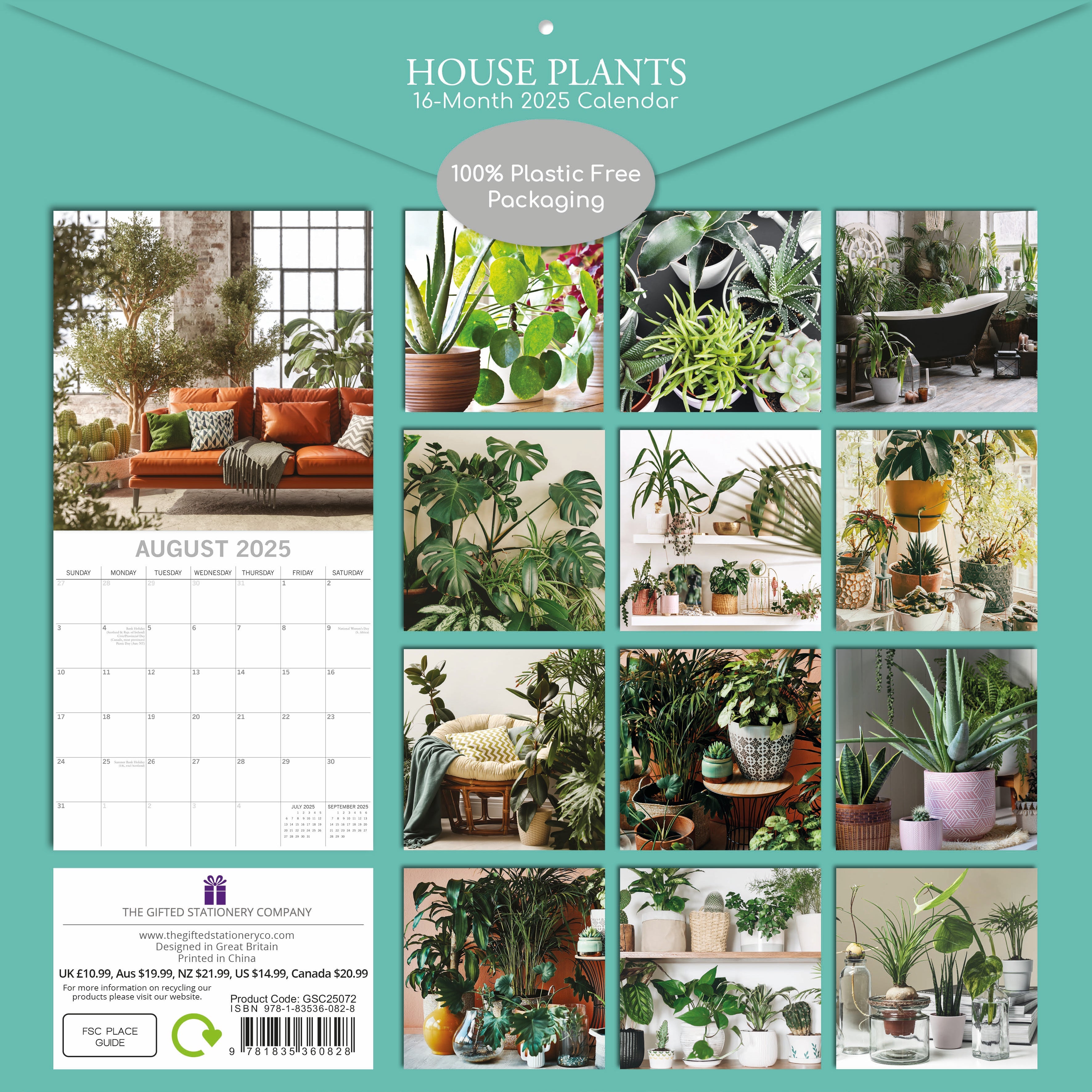 2025 House Plants - Square Wall Calendar