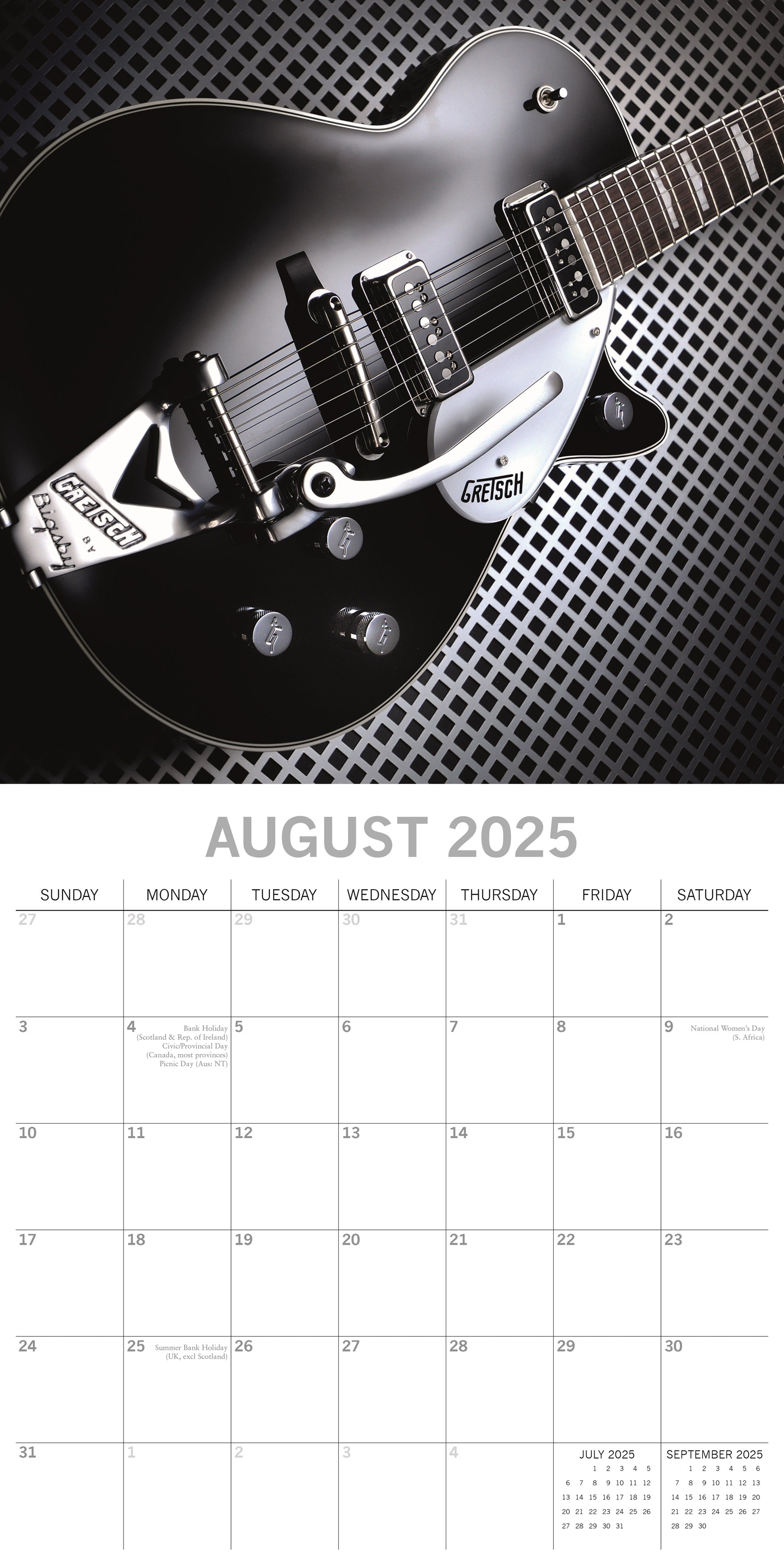 2025 Iconic Guitars - Square Wall Calendar