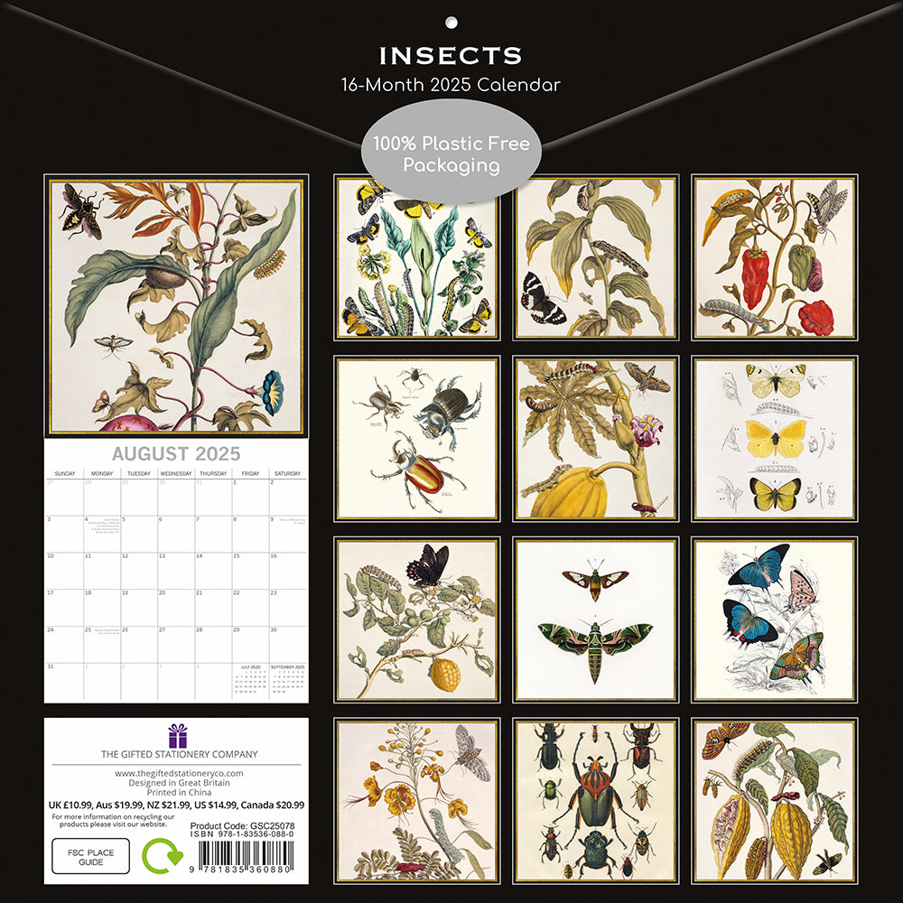 2025 Insects - Square Wall Calendar