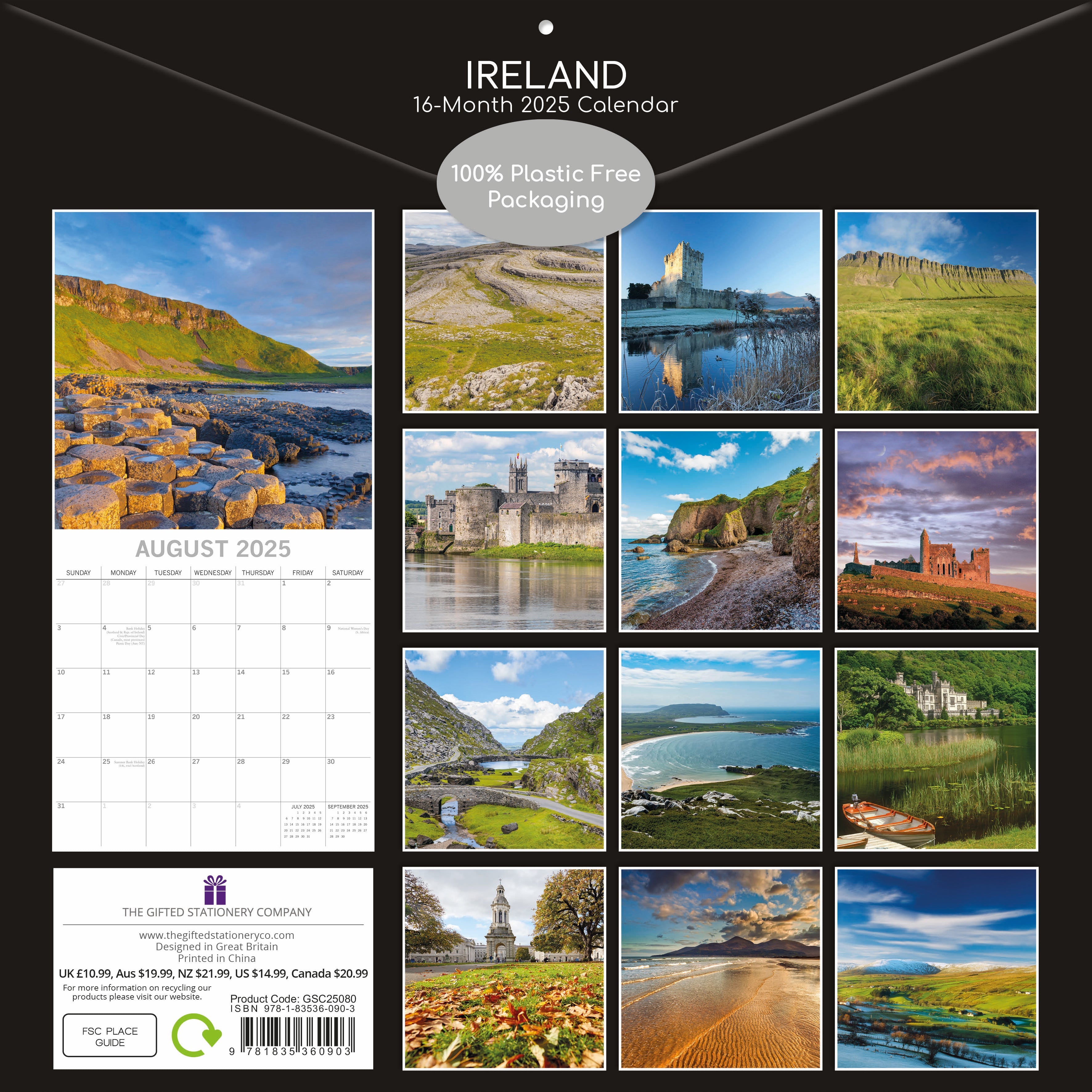 2025 Ireland - Square Wall Calendar