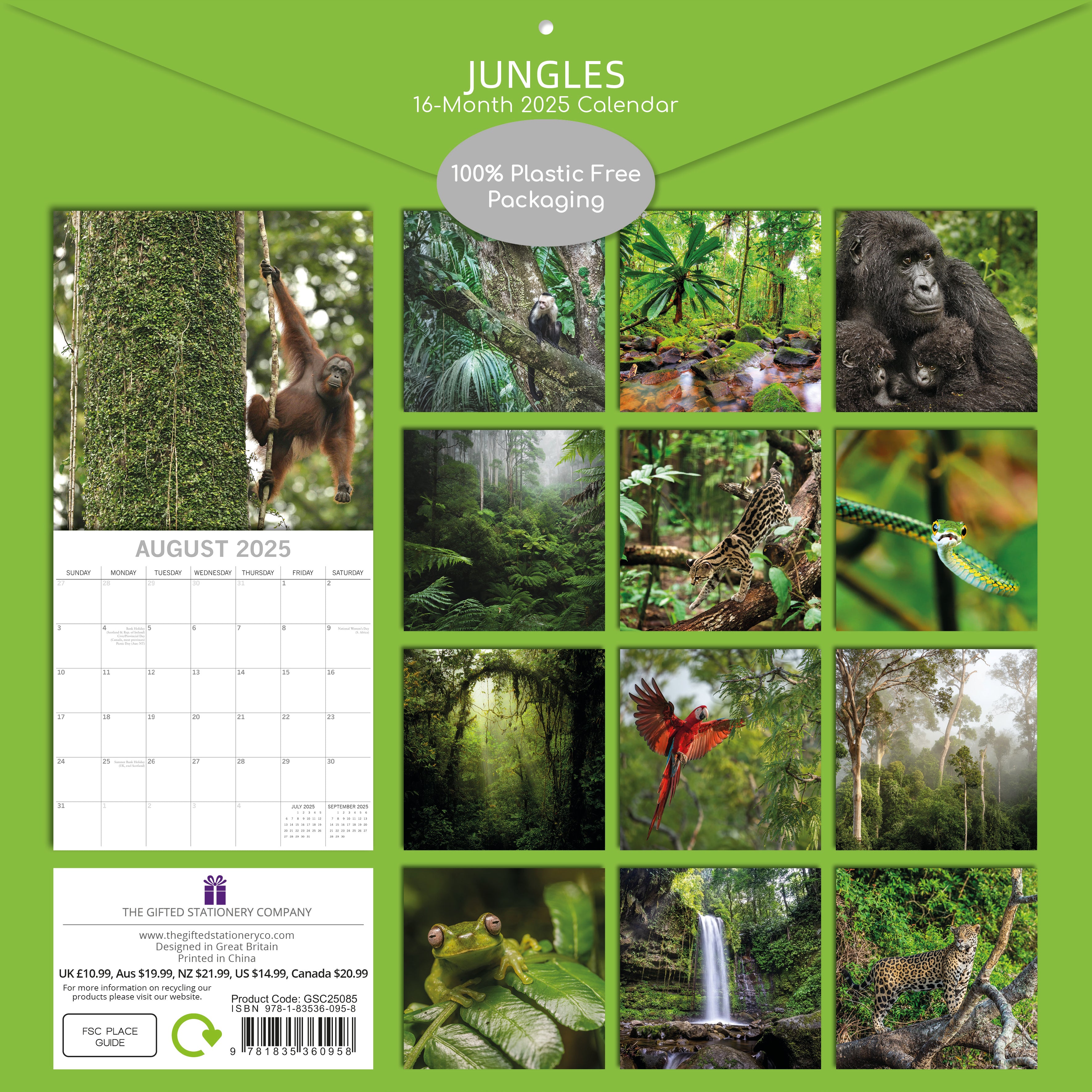 2025 Jungles - Square Wall Calendar