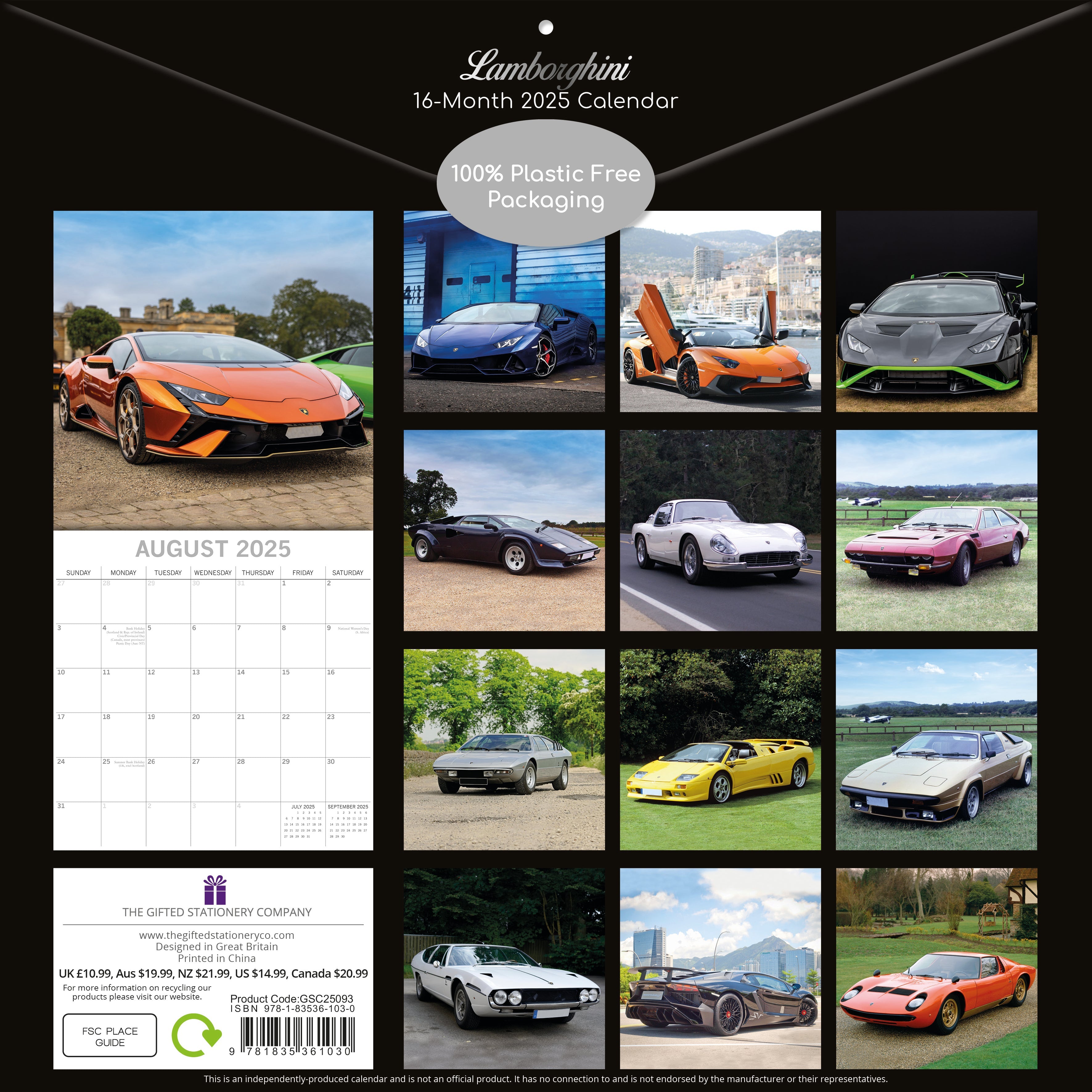 2025 Lamborghini - Square Wall Calendar