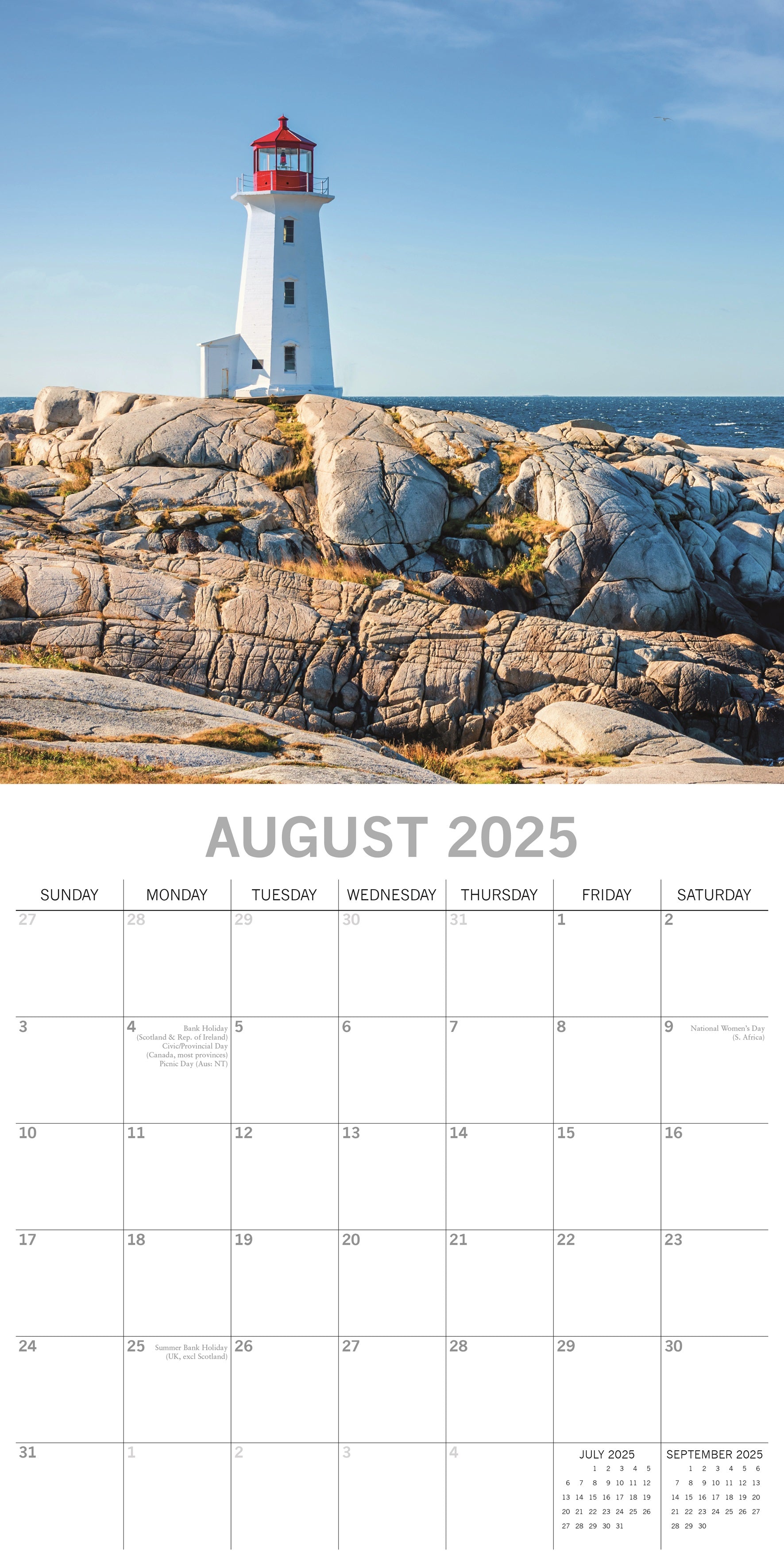 2025 Lighthouses - Square Wall Calendar