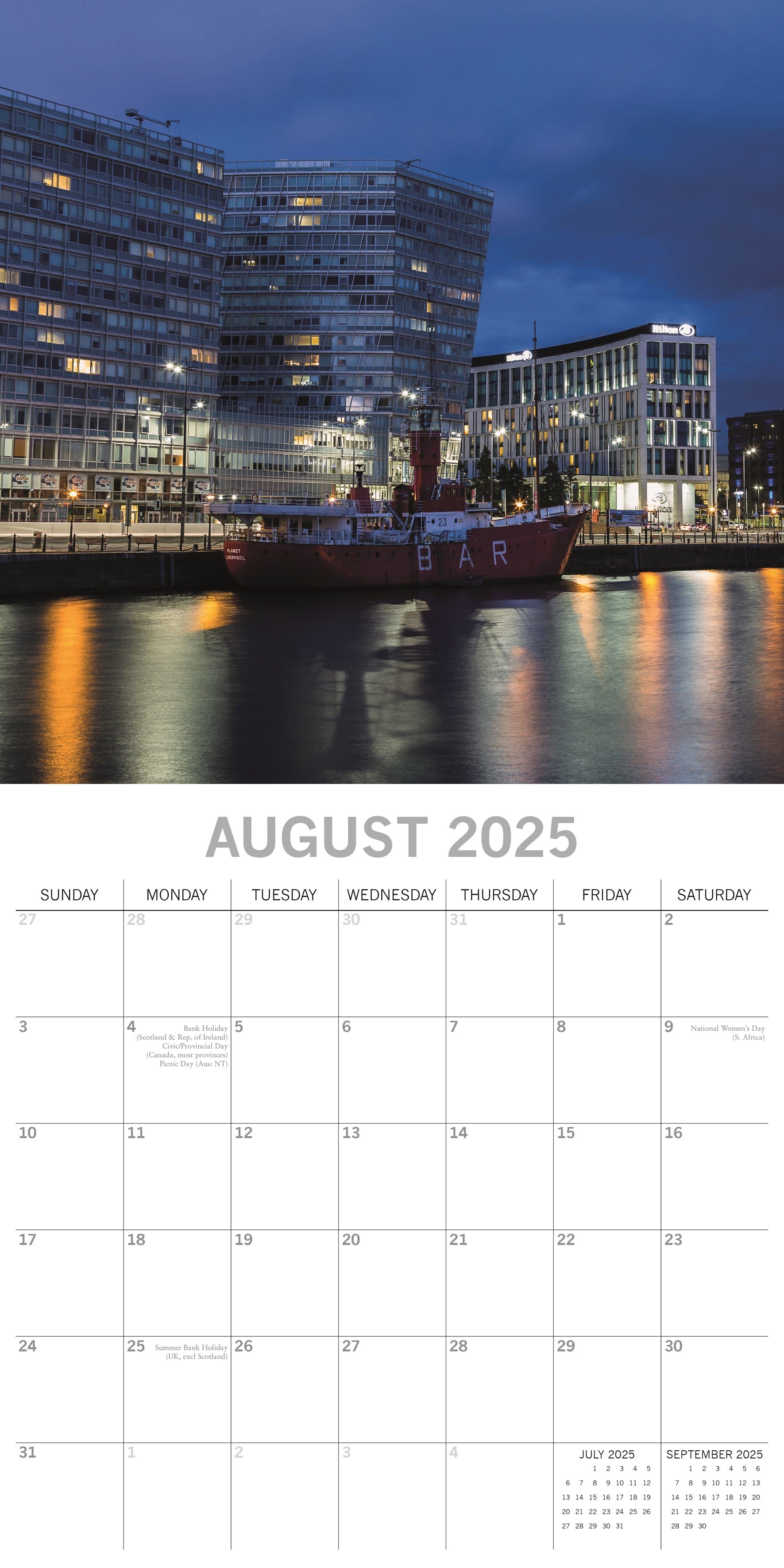 2025 Liverpool - Square Wall Calendar