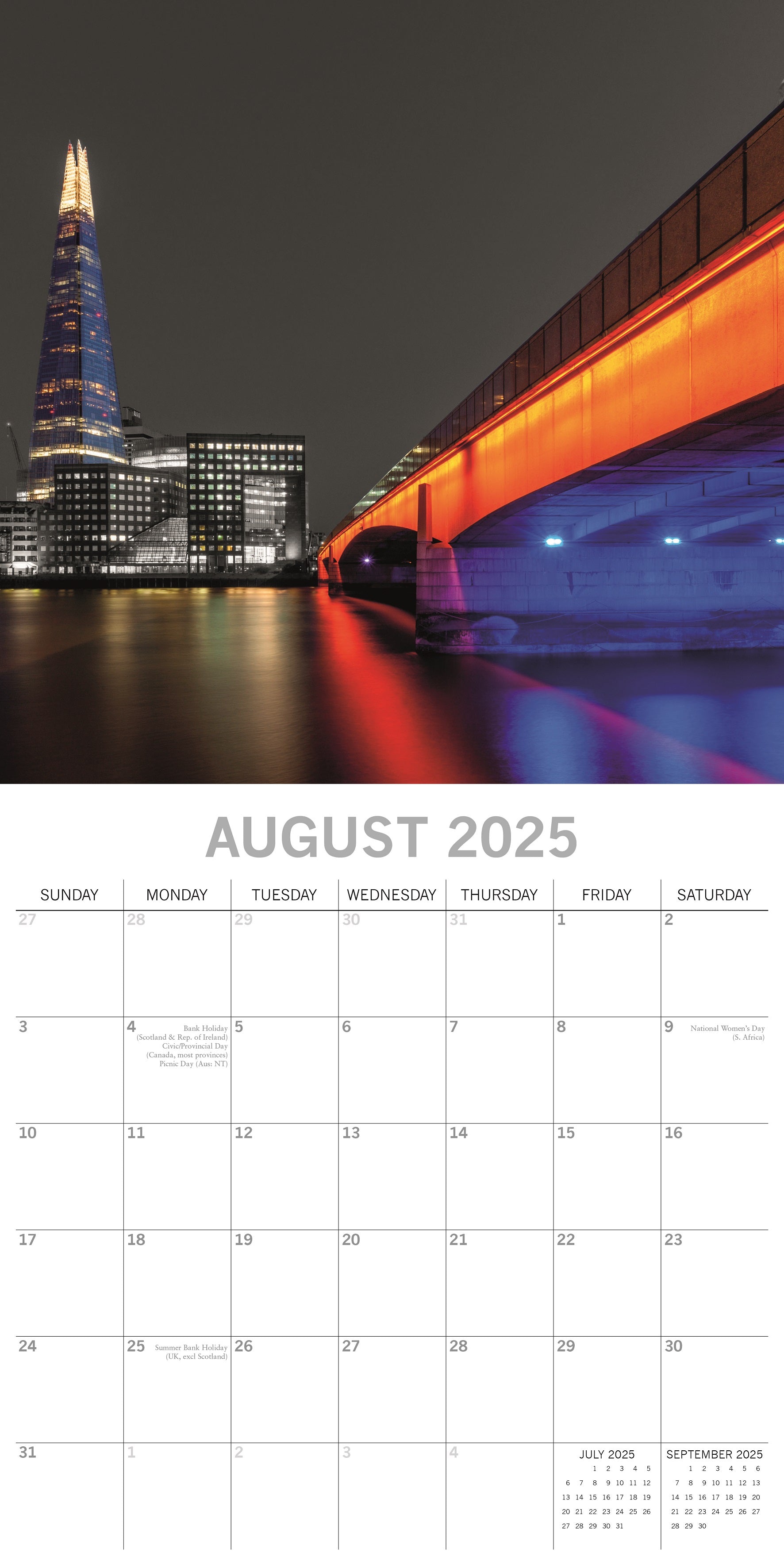 2025 London Limelight - Square Wall Calendar