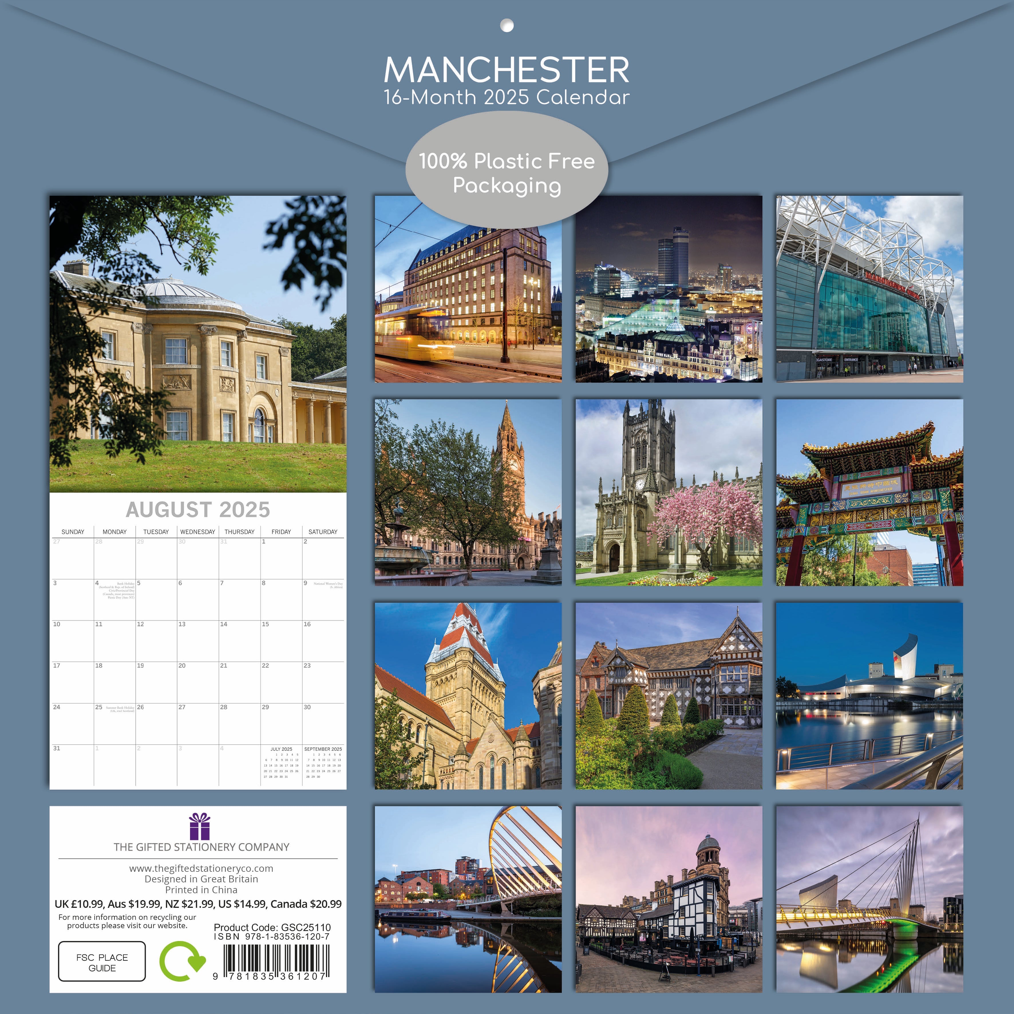 2025 Manchester - Square Wall Calendar