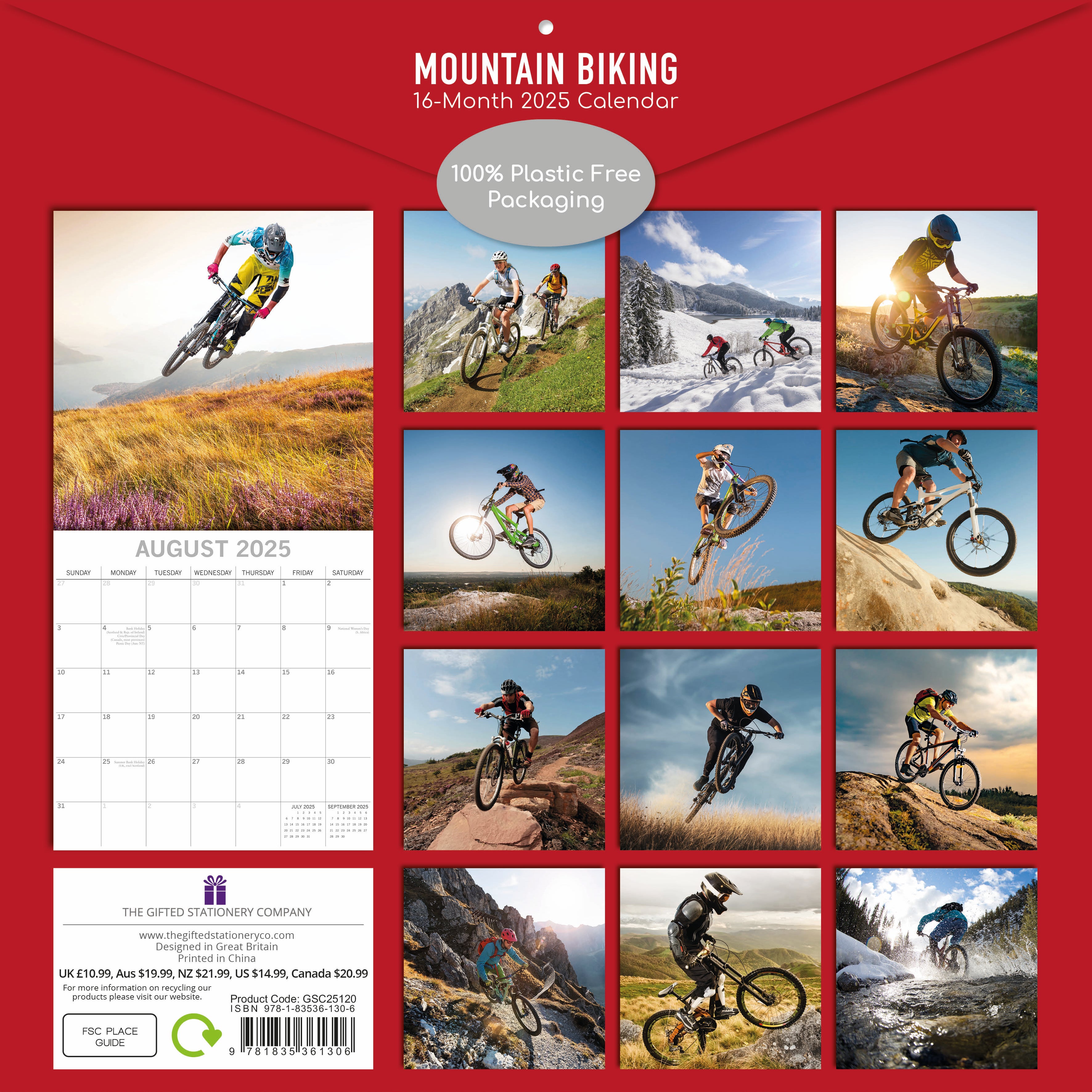 2025 Mountain Biking - Square Wall Calendar