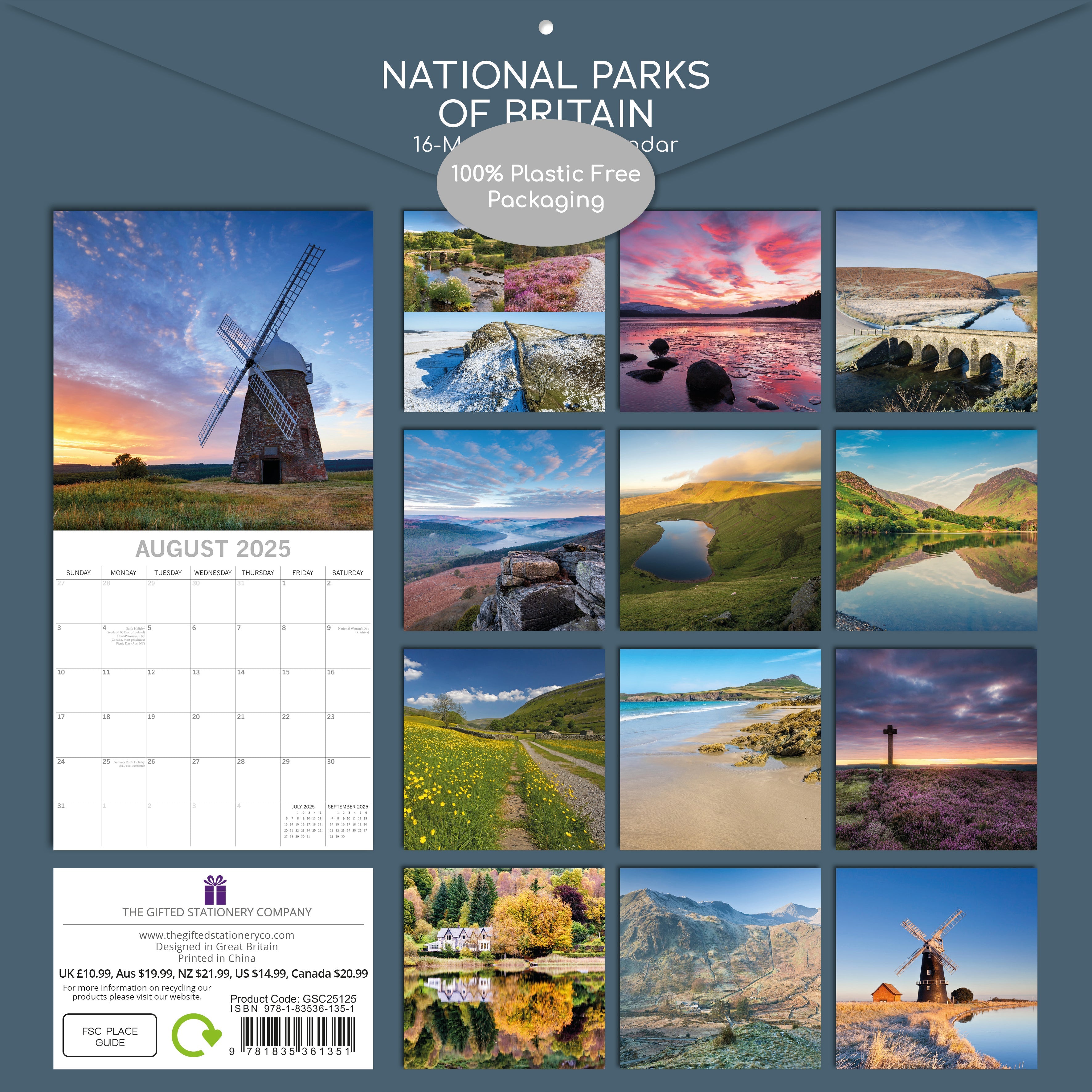 2025 National Parks of Britain - Square Wall Calendar