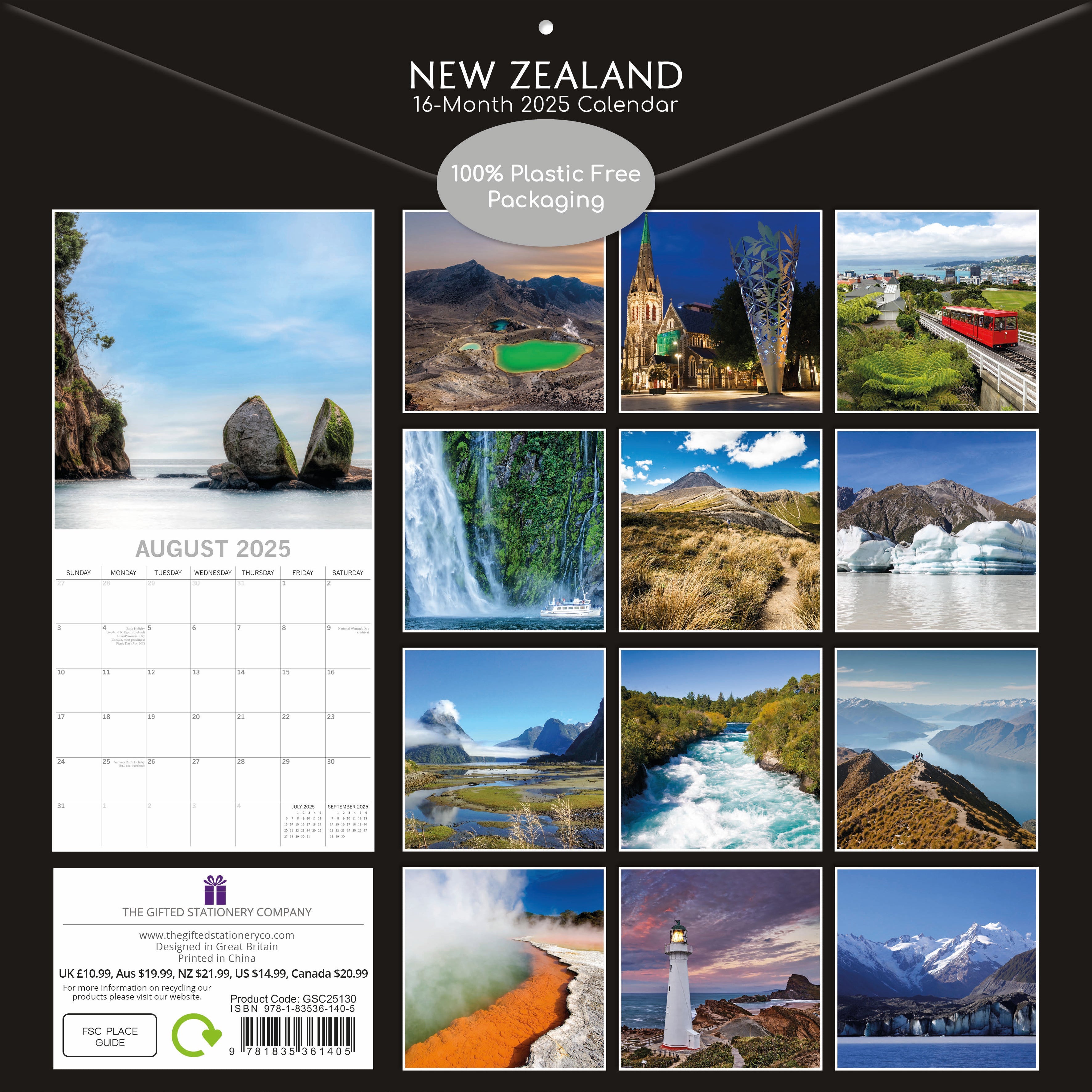 2025 New Zealand - Square Wall Calendar