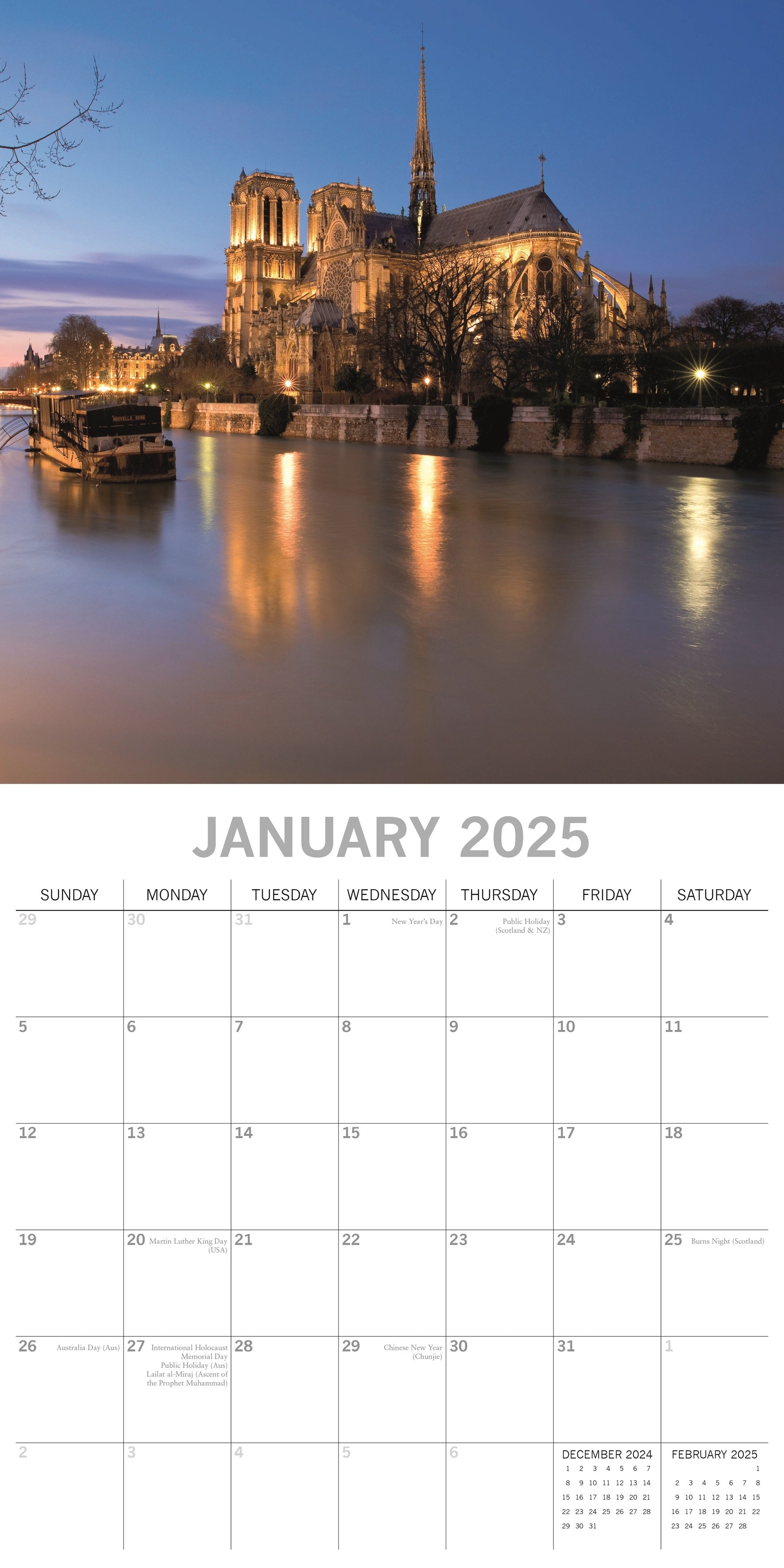 2025 Paris - Square Wall Calendar