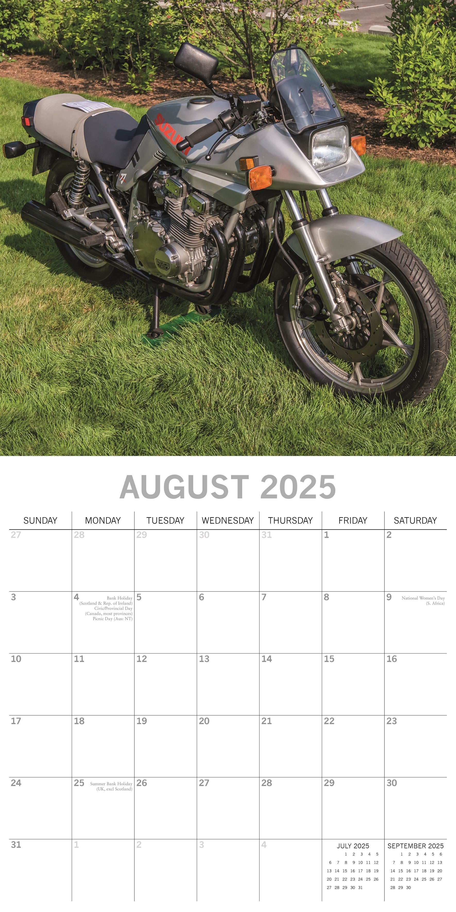 2025 Retro Motorbikes - Square Wall Calendar