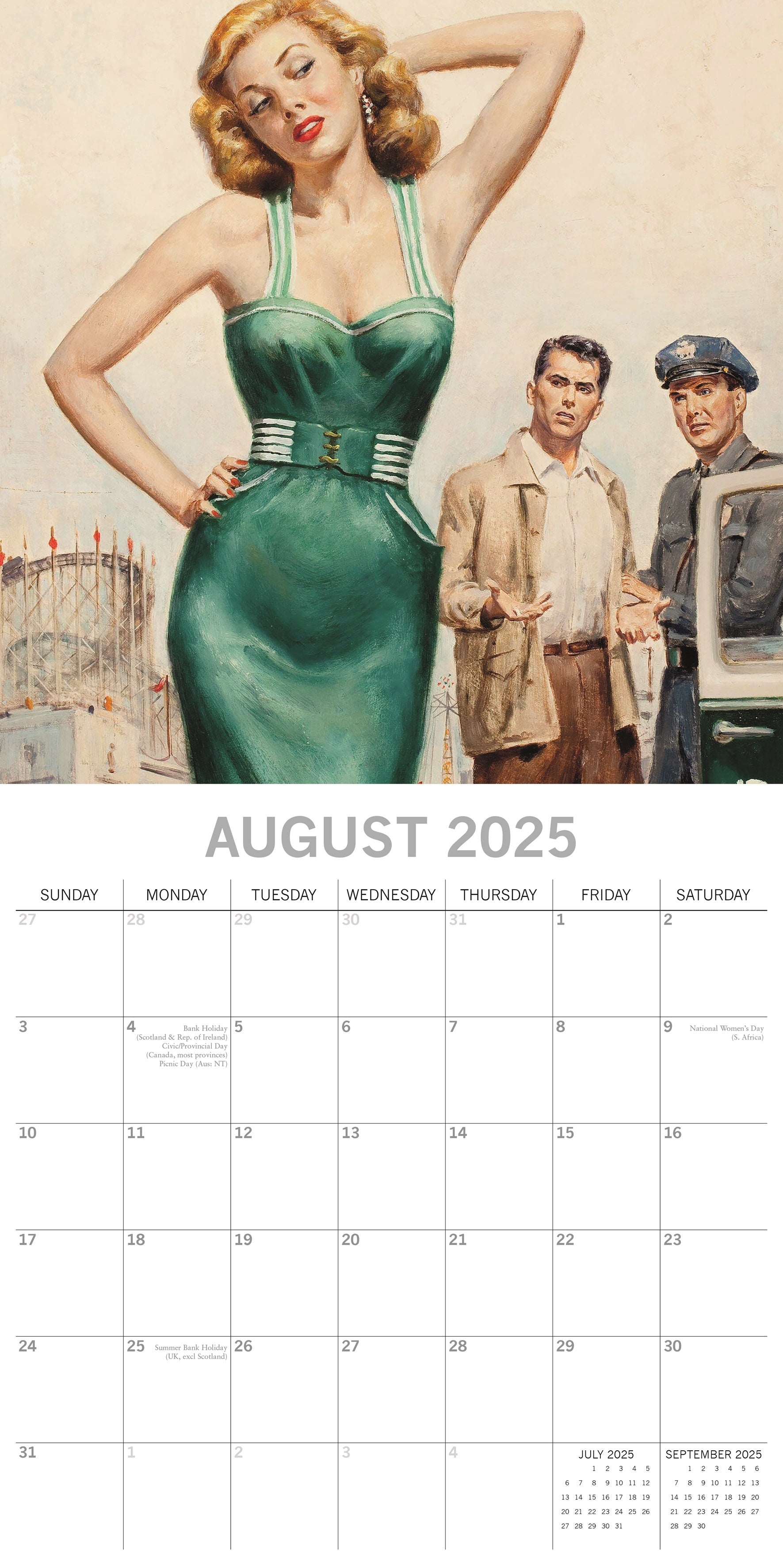 2025 Retro Pin Ups - Square Wall Calendar