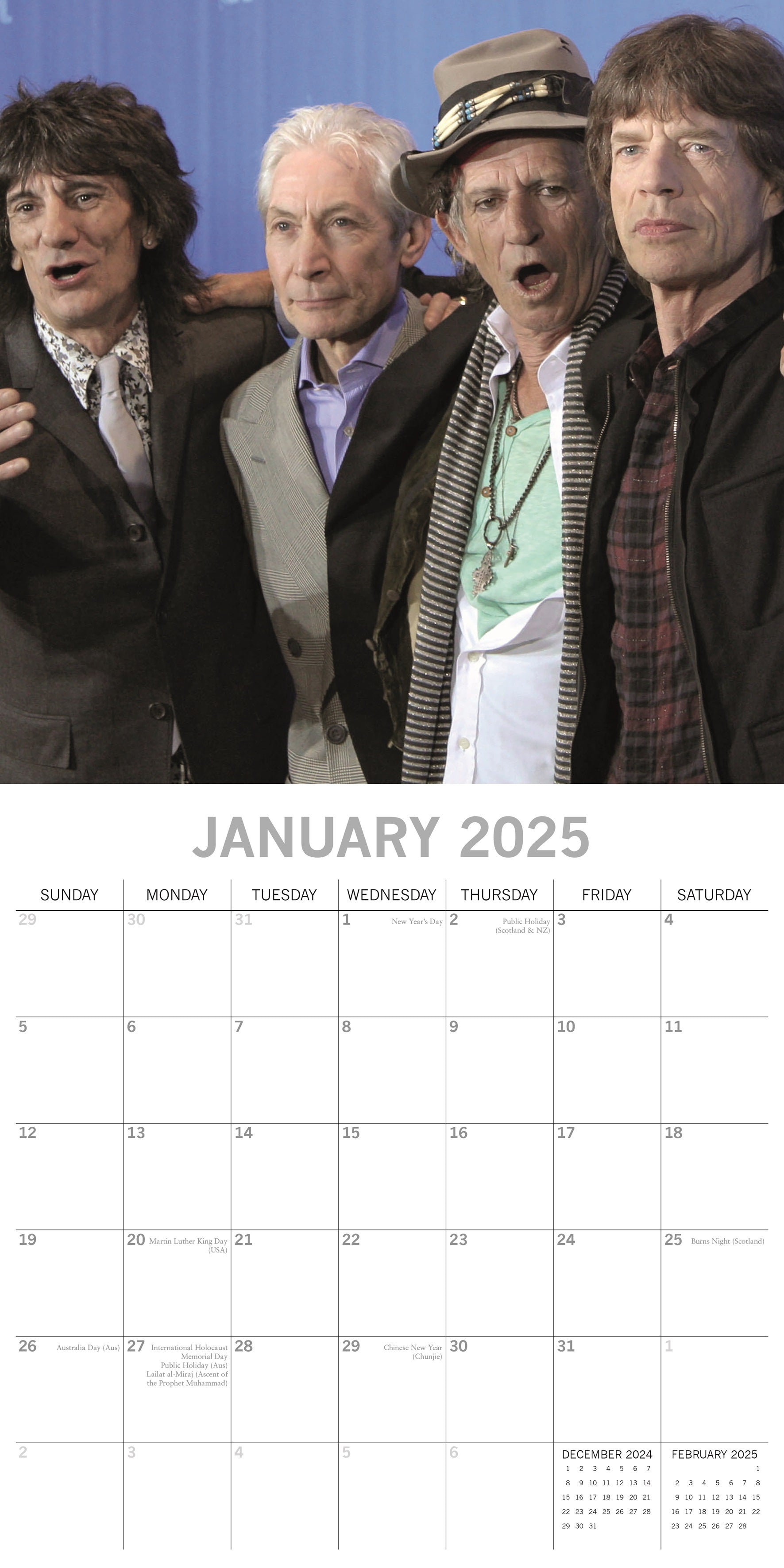 2025 Rolling Stones - Square Wall Calendar