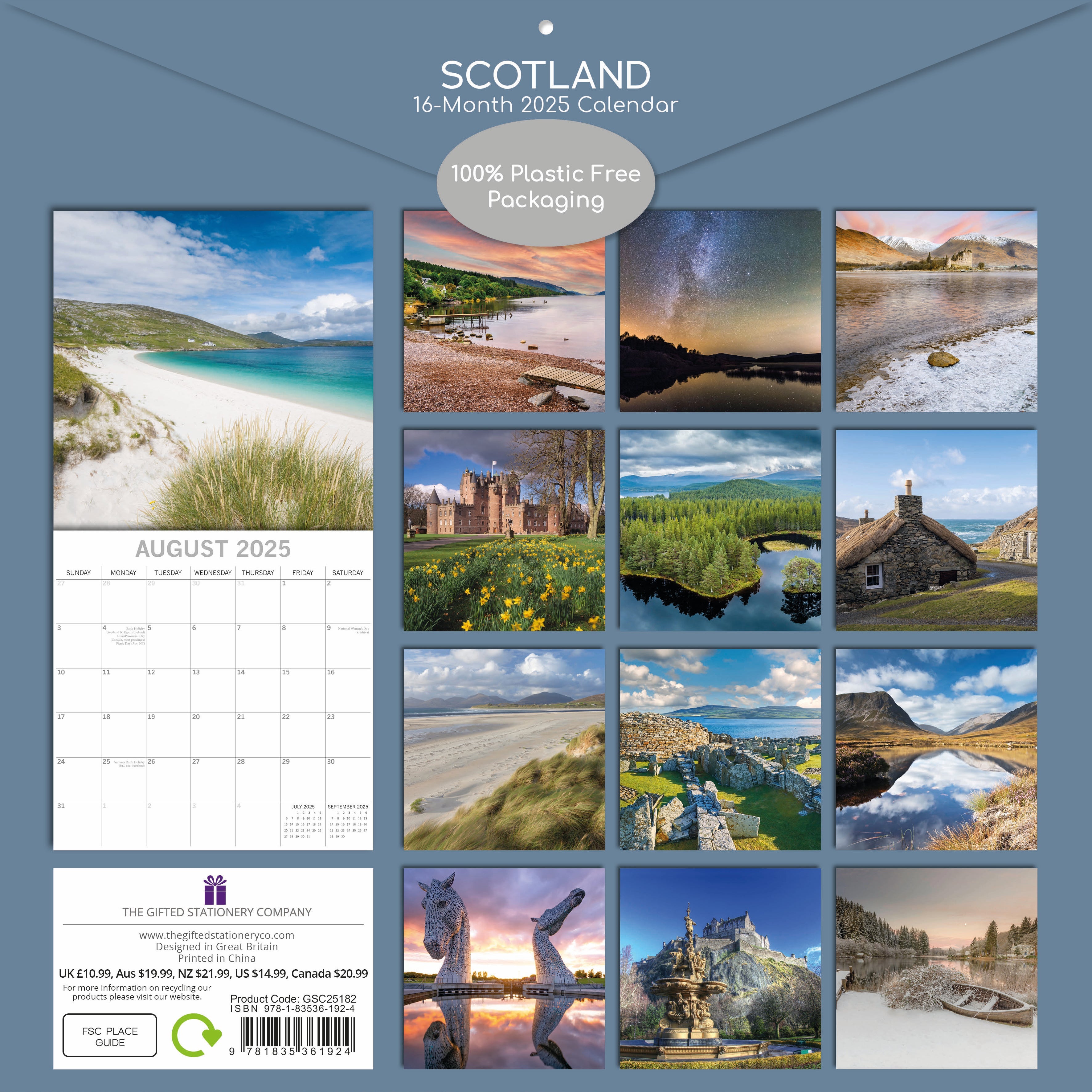 2025 Scotland - Square Wall Calendar