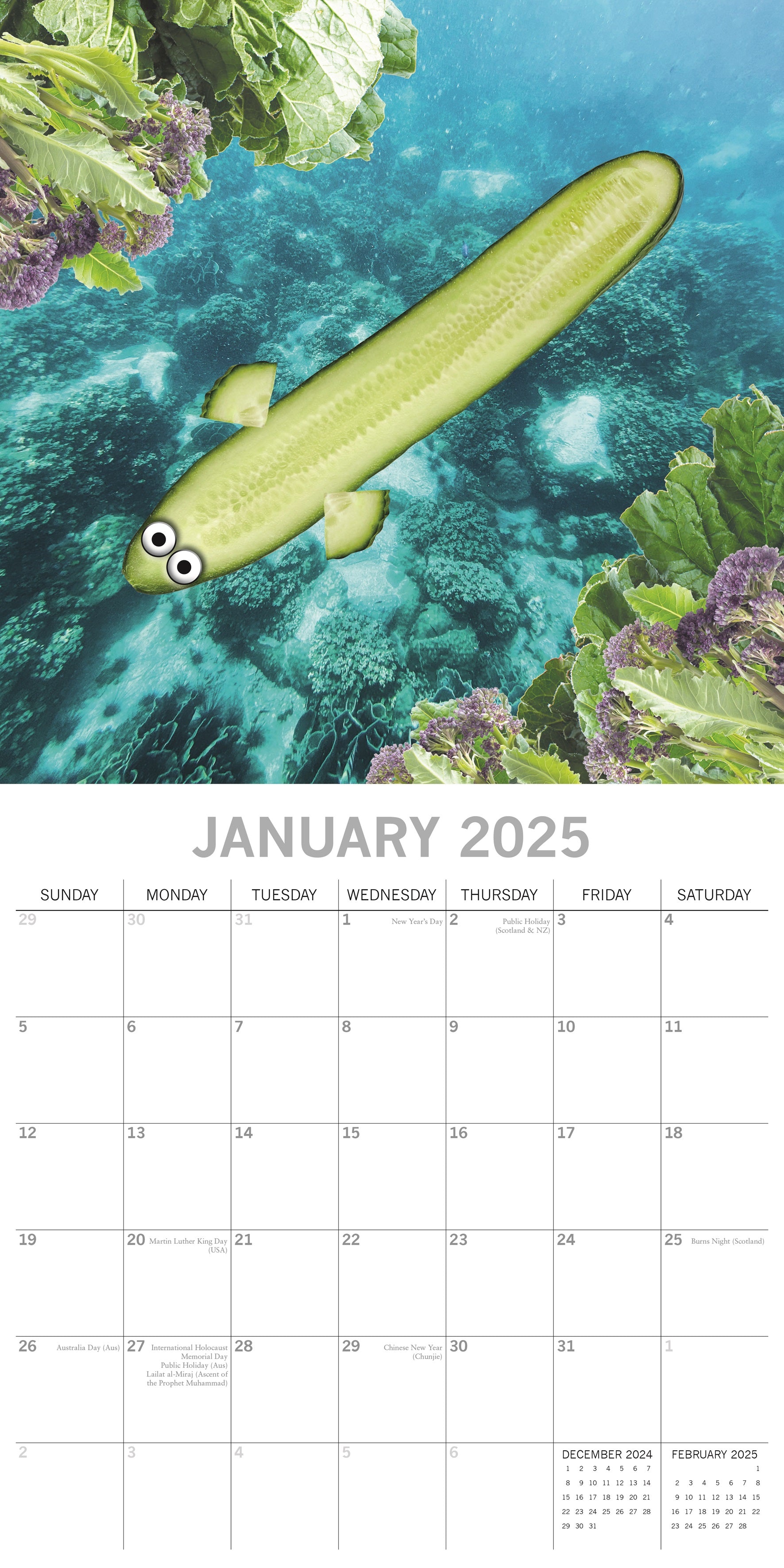 2025 Sea Food - Square Wall Calendar