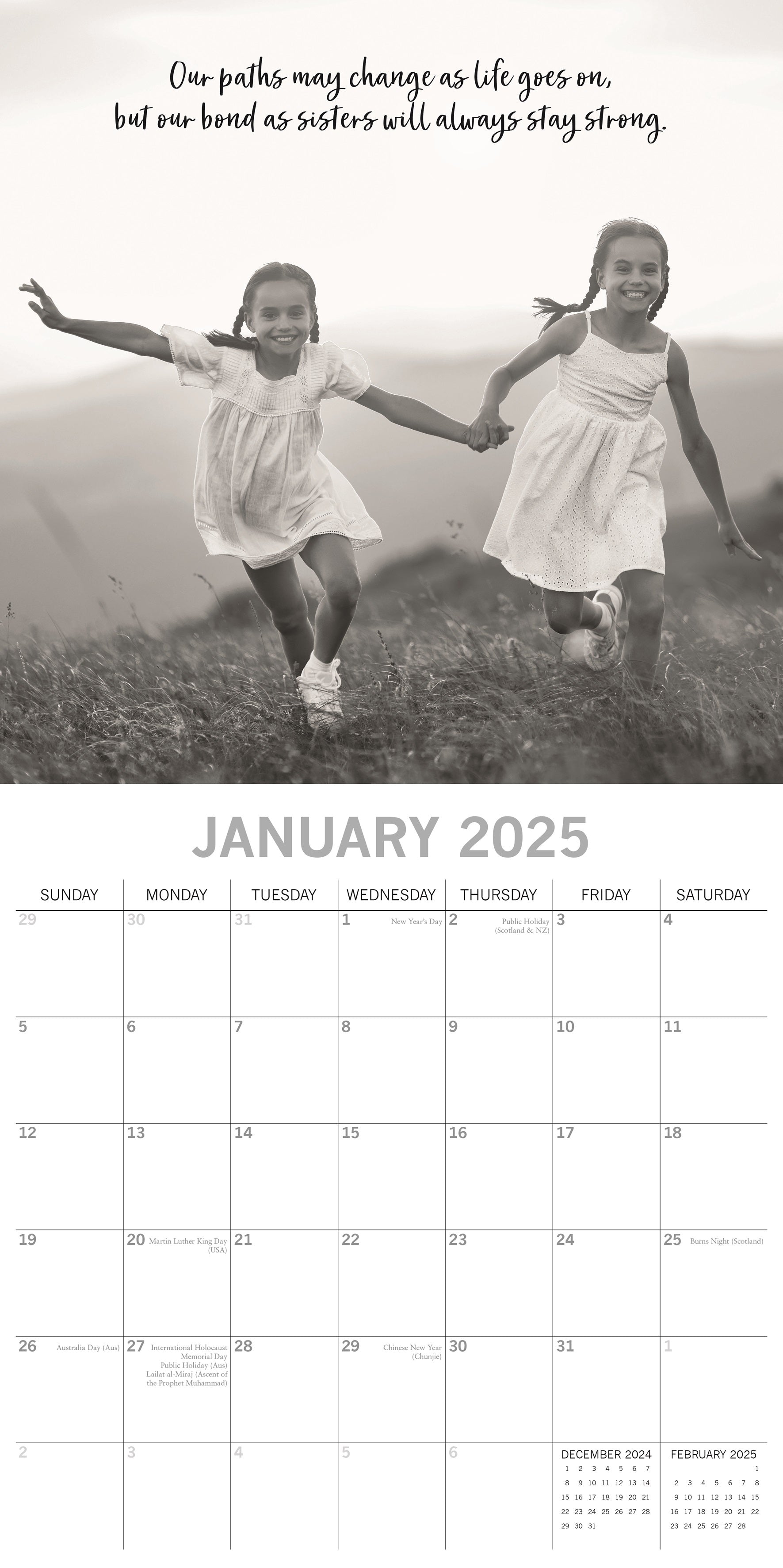 2025 Sisters - Square Wall Calendar