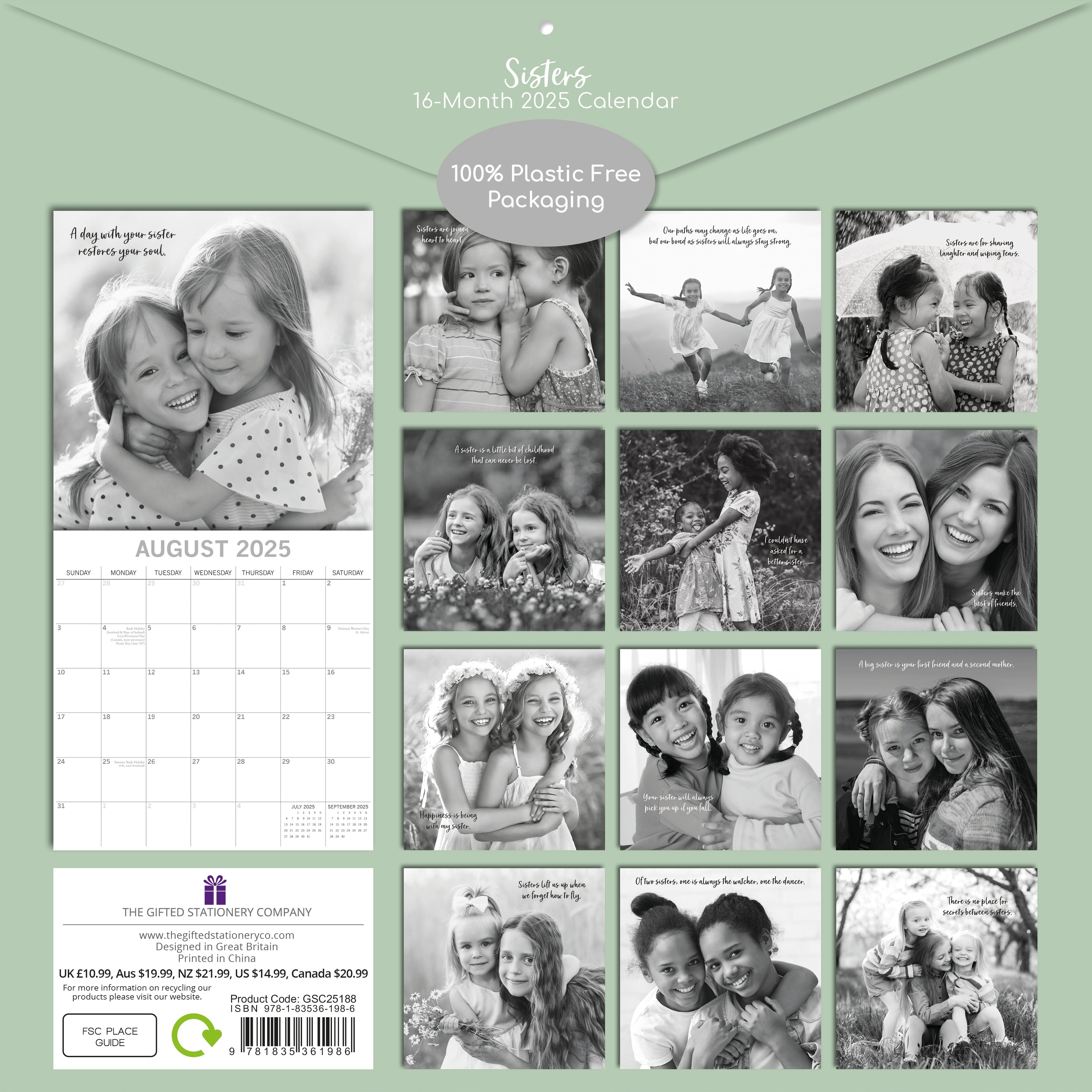 2025 Sisters - Square Wall Calendar