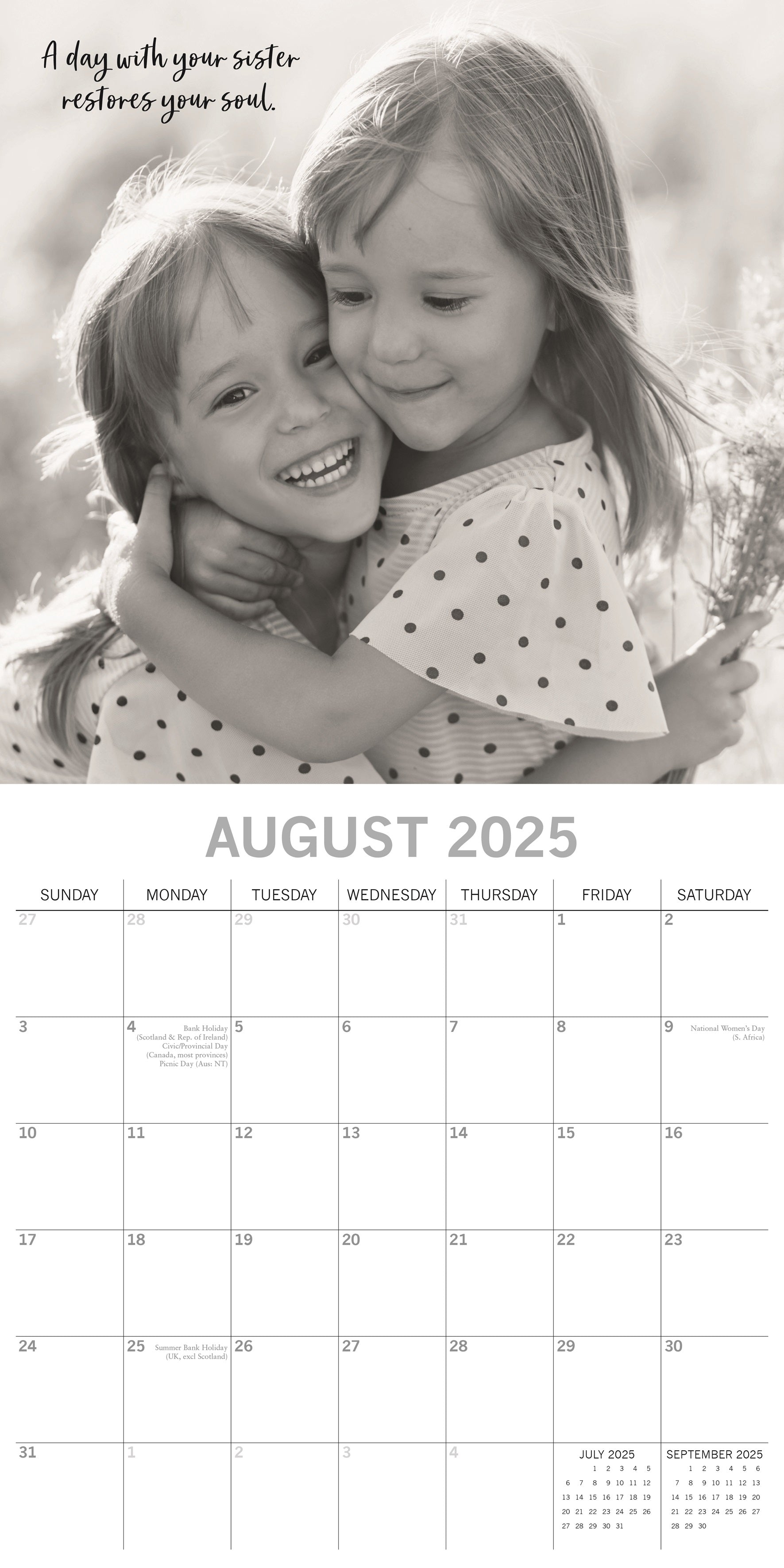 2025 Sisters - Square Wall Calendar