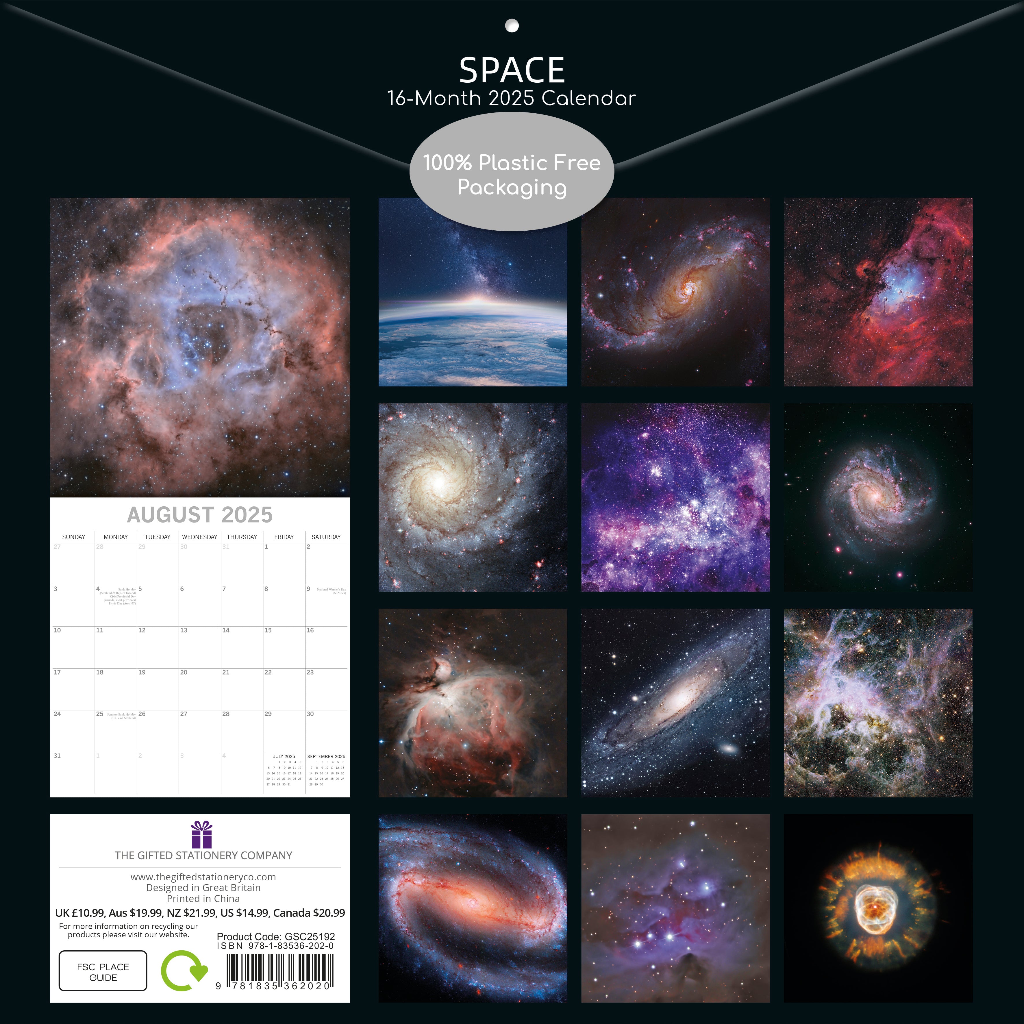 2025 Space - Square Wall Calendar