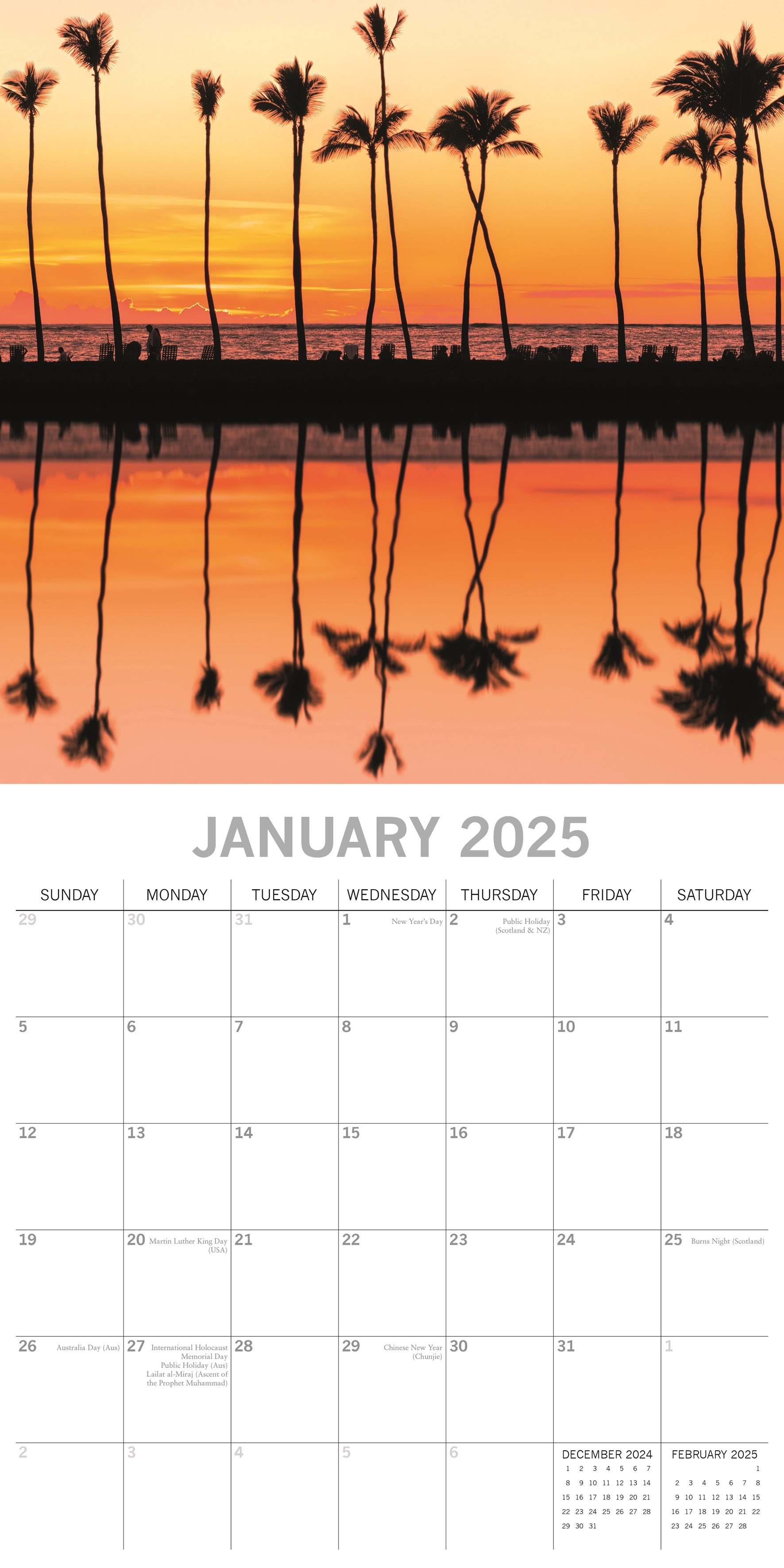 2025 Sunsets - Square Wall Calendar