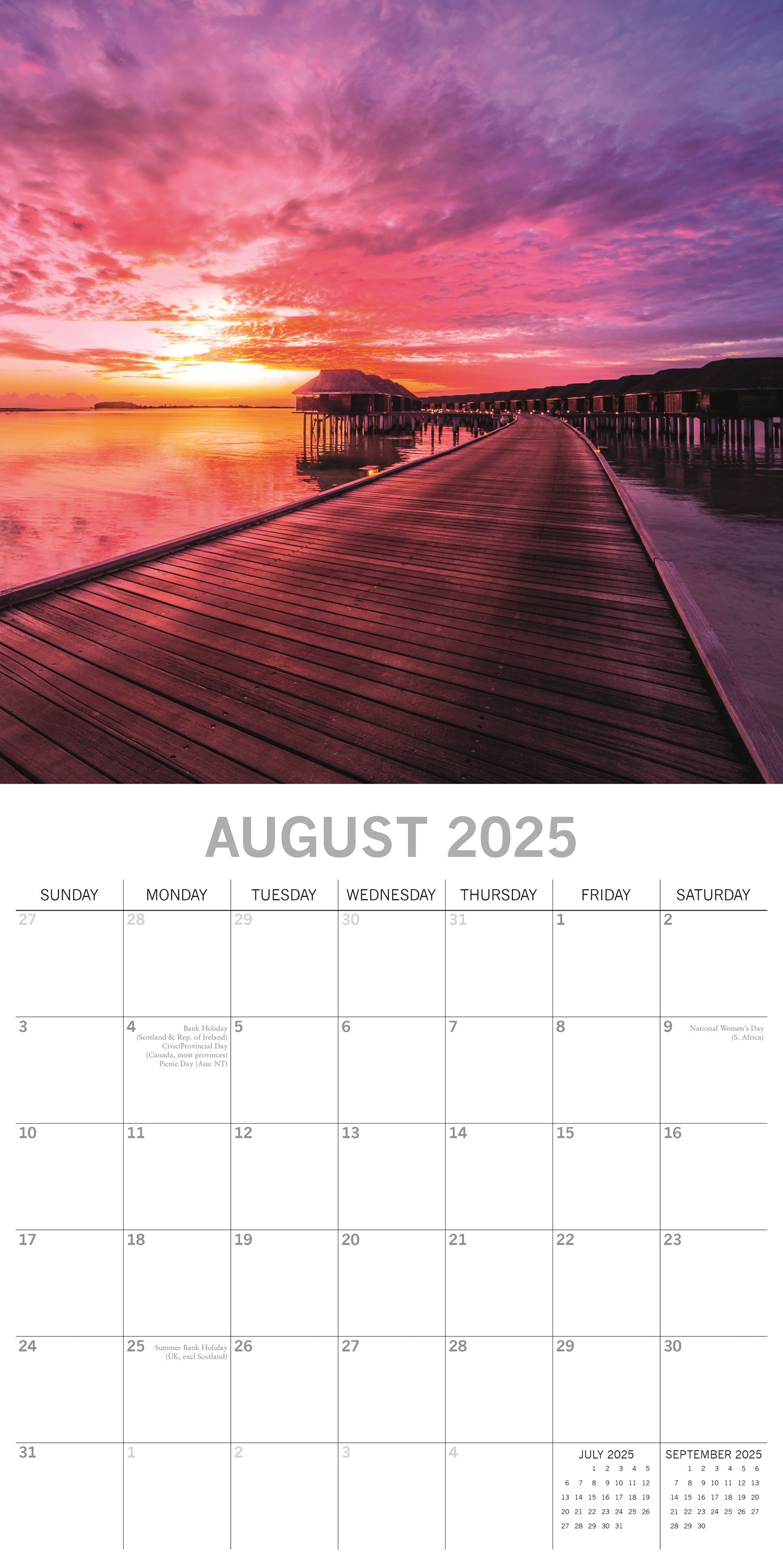 2025 Sunsets - Square Wall Calendar