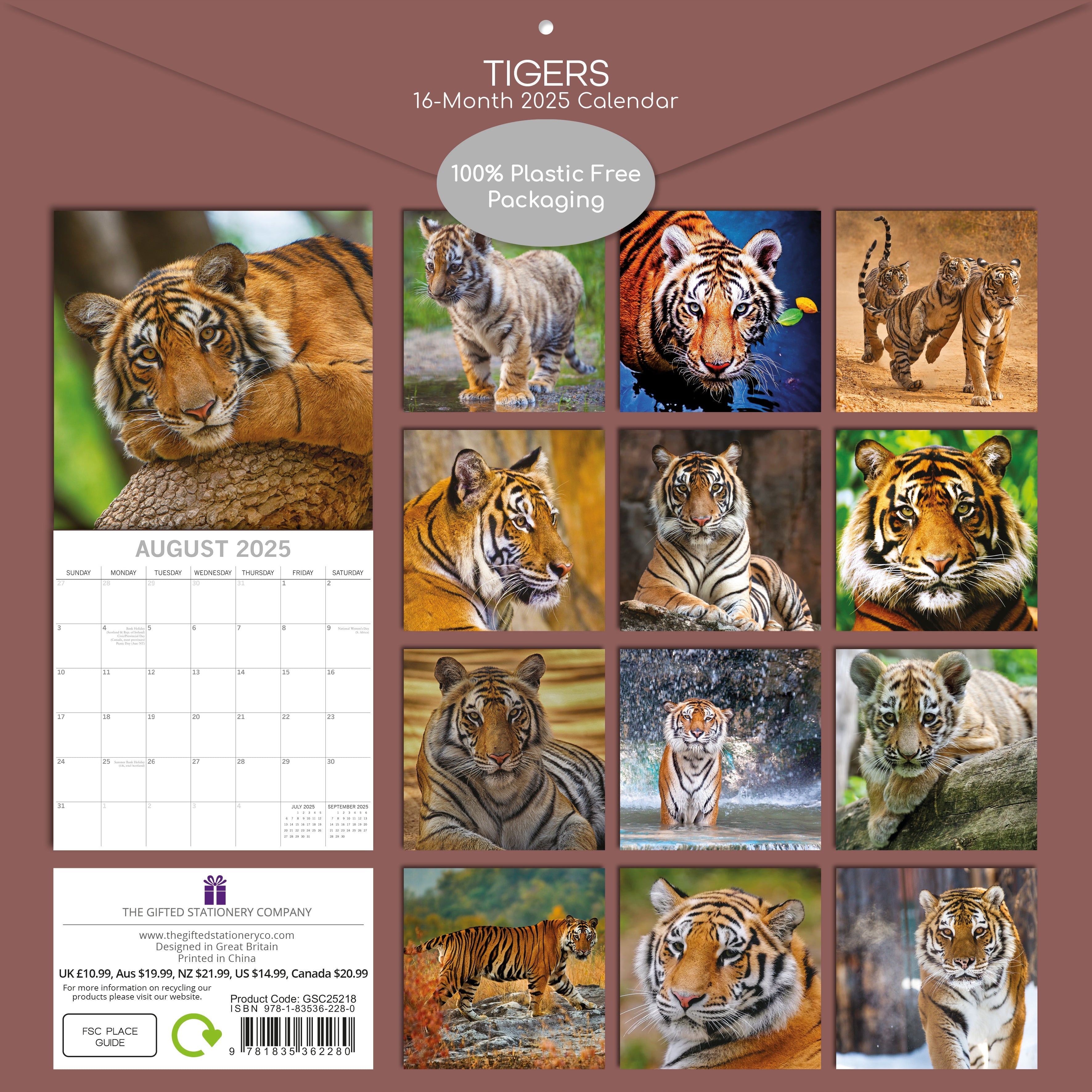 2025 Tigers - Square Wall Calendar