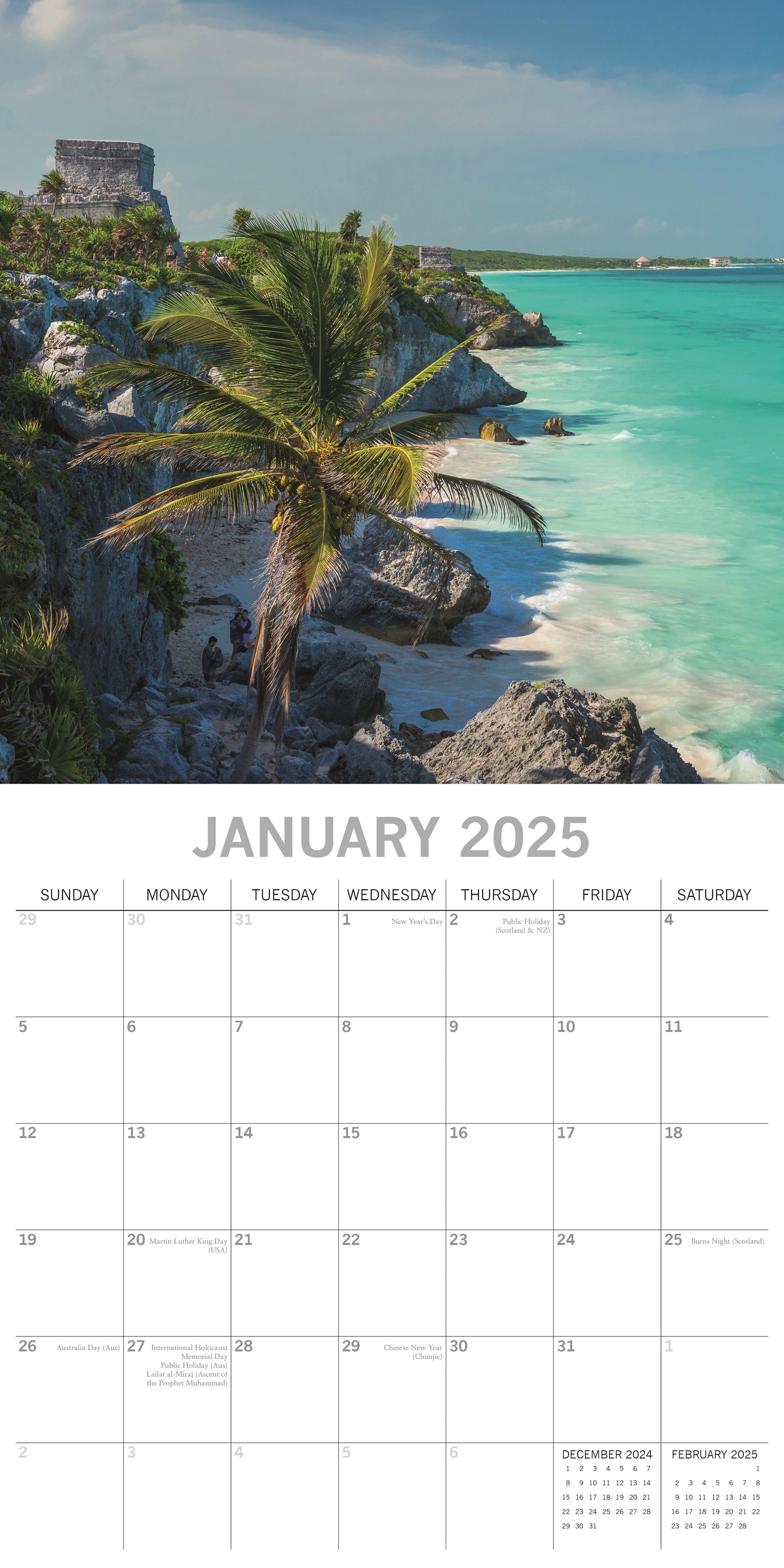 2025 Travel the World - Square Wall Calendar