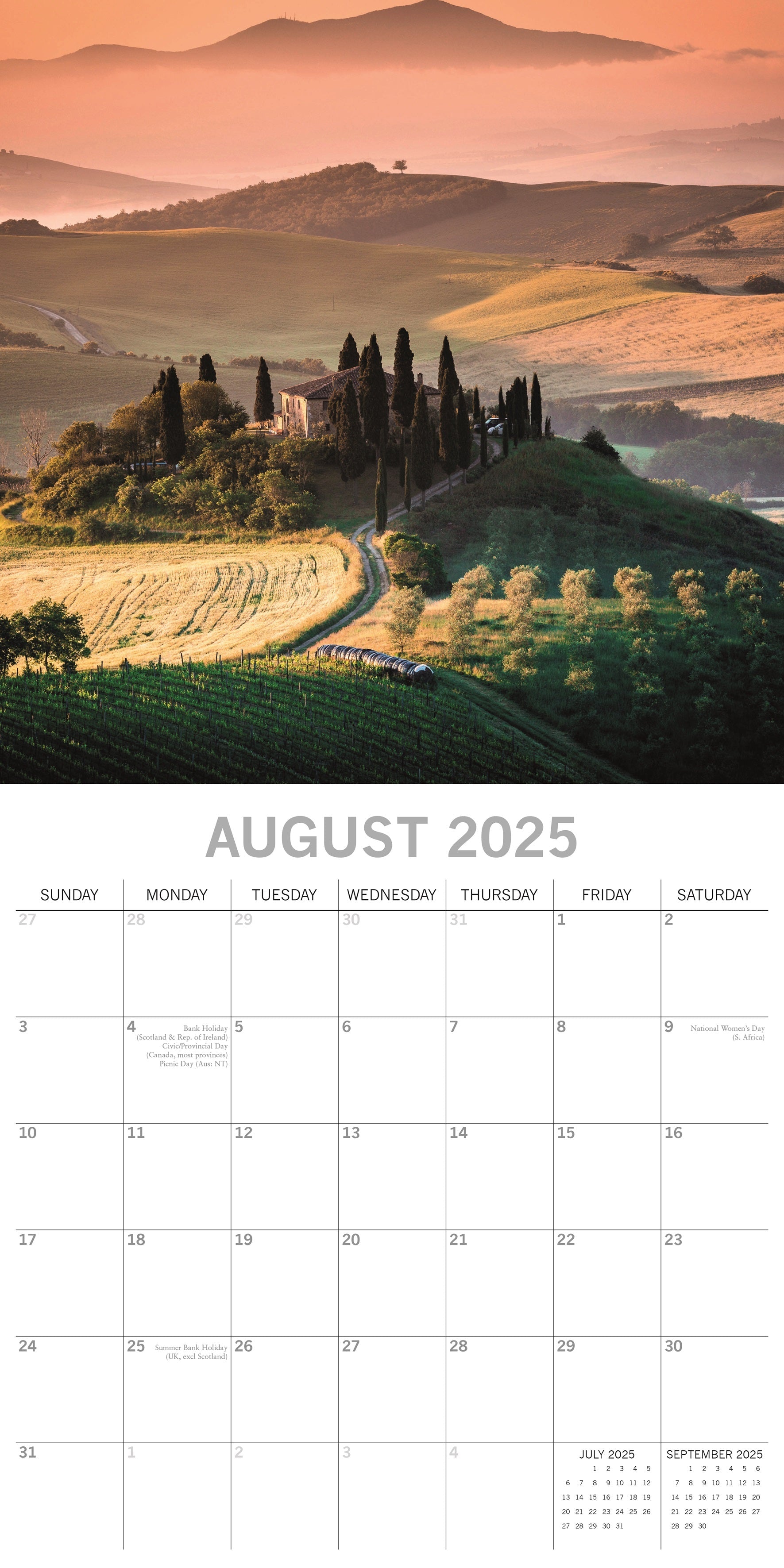 2025 Tuscany - Square Wall Calendar