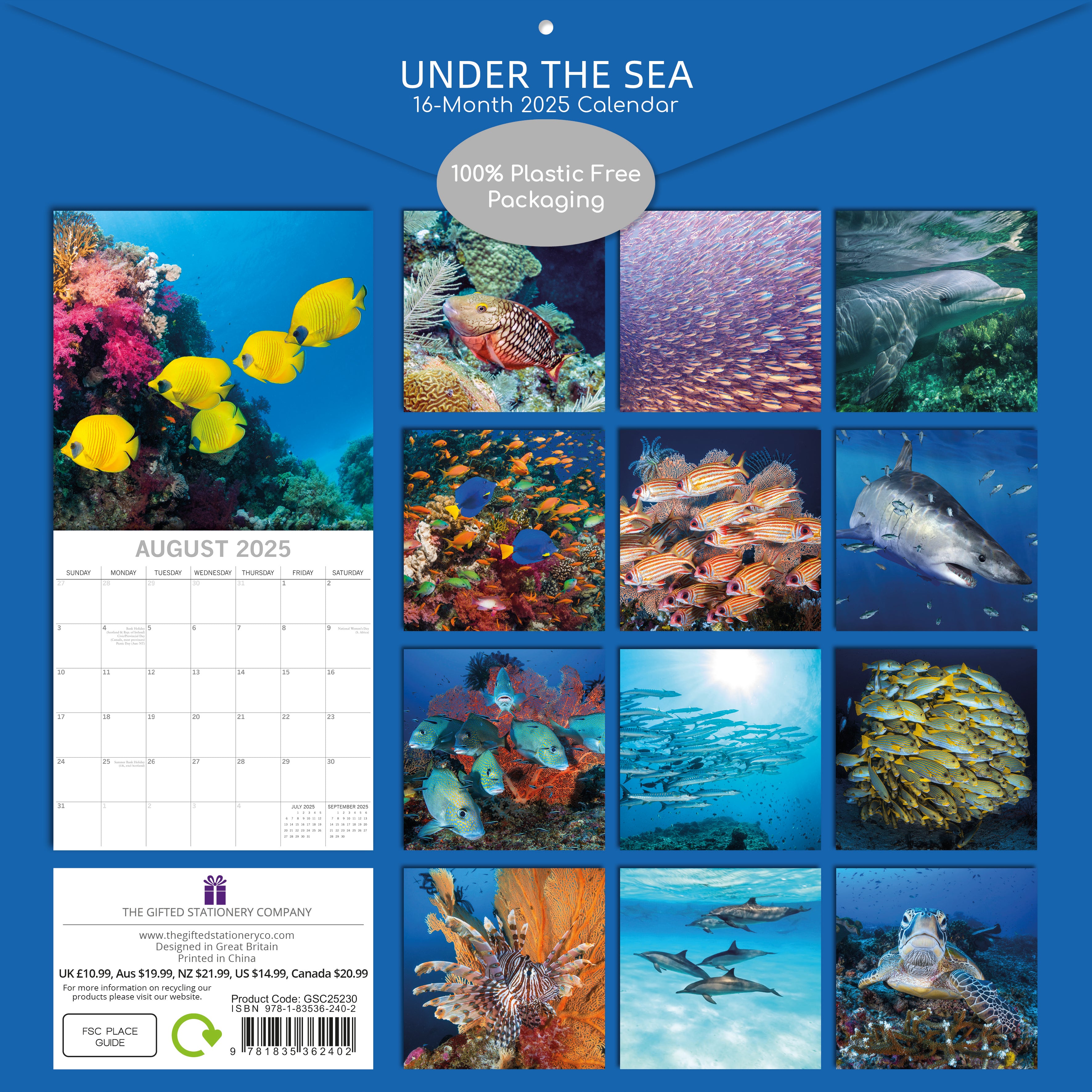 2025 Under the Sea - Square Wall Calendar